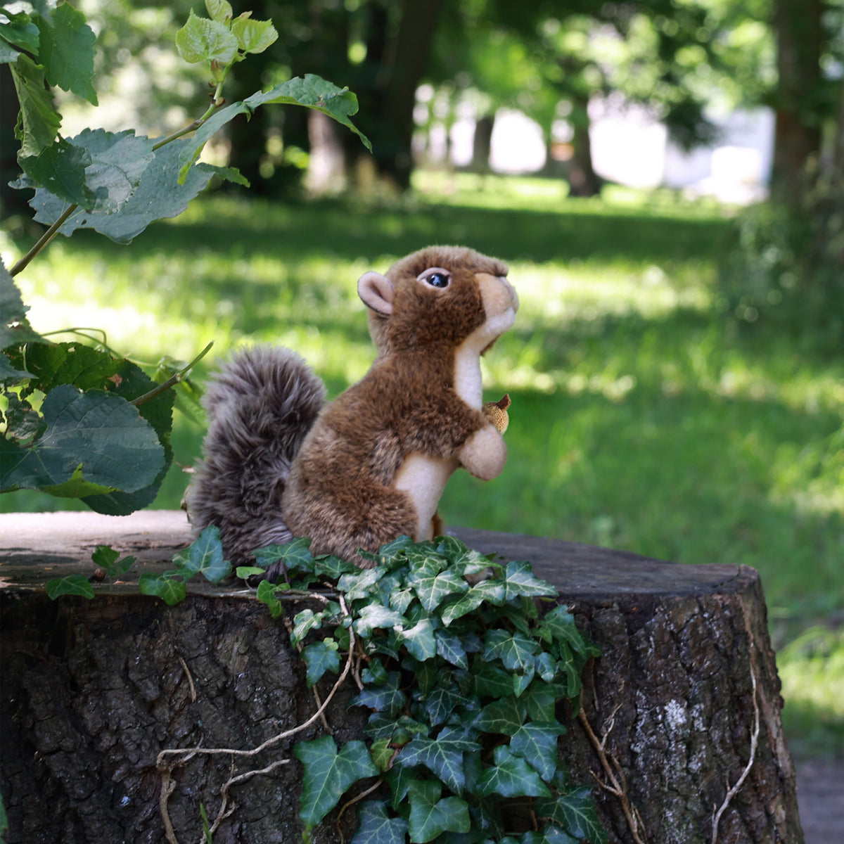 Plush Squirrel with Nut 20 cm, Eco-Friendly