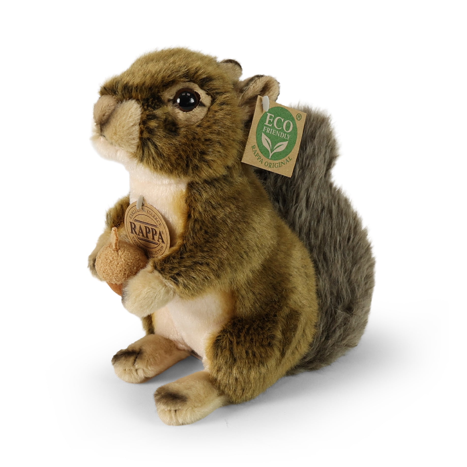 Plush Squirrel with Nut 20 cm, Eco-Friendly