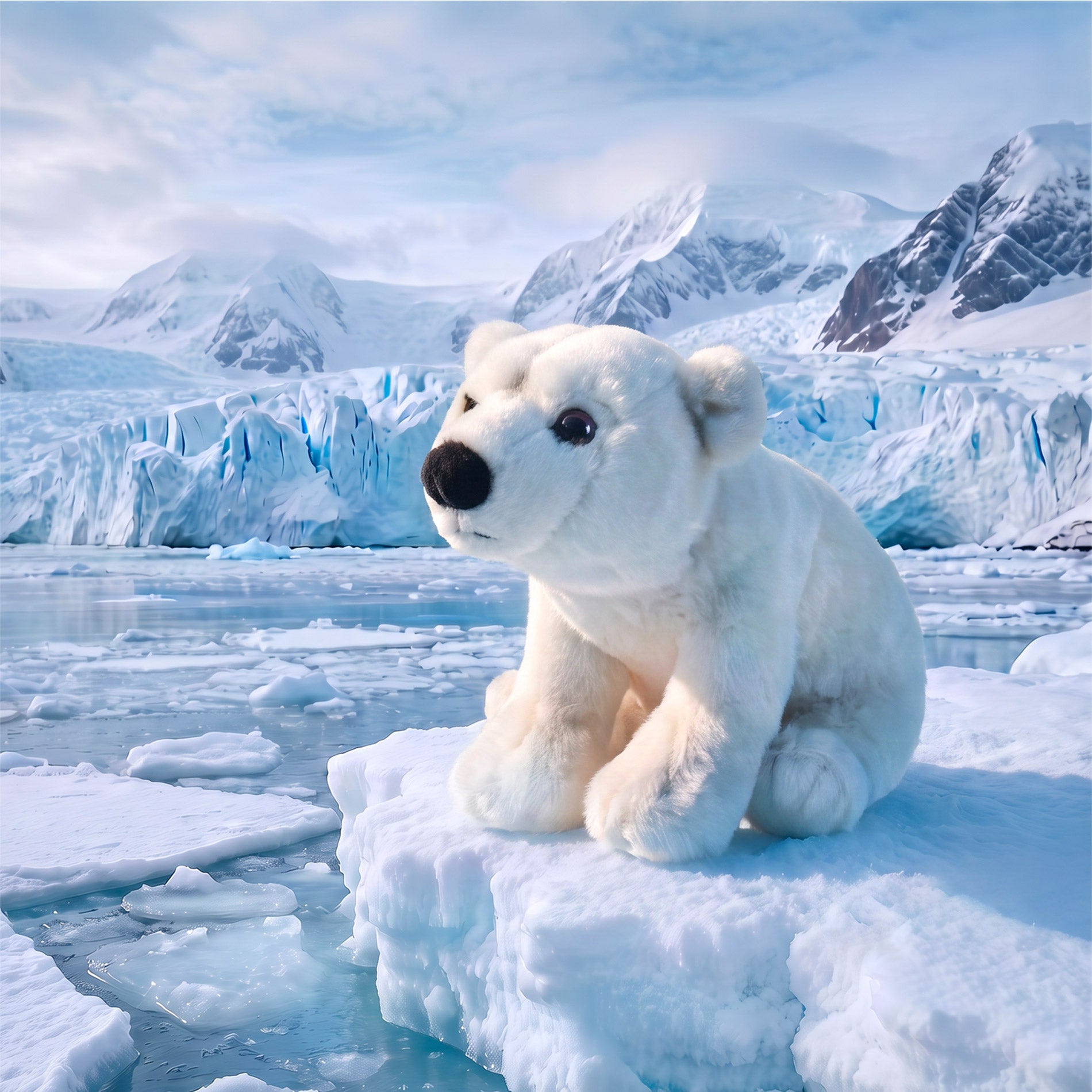 Eco-friendly plush polar bear 22 cm