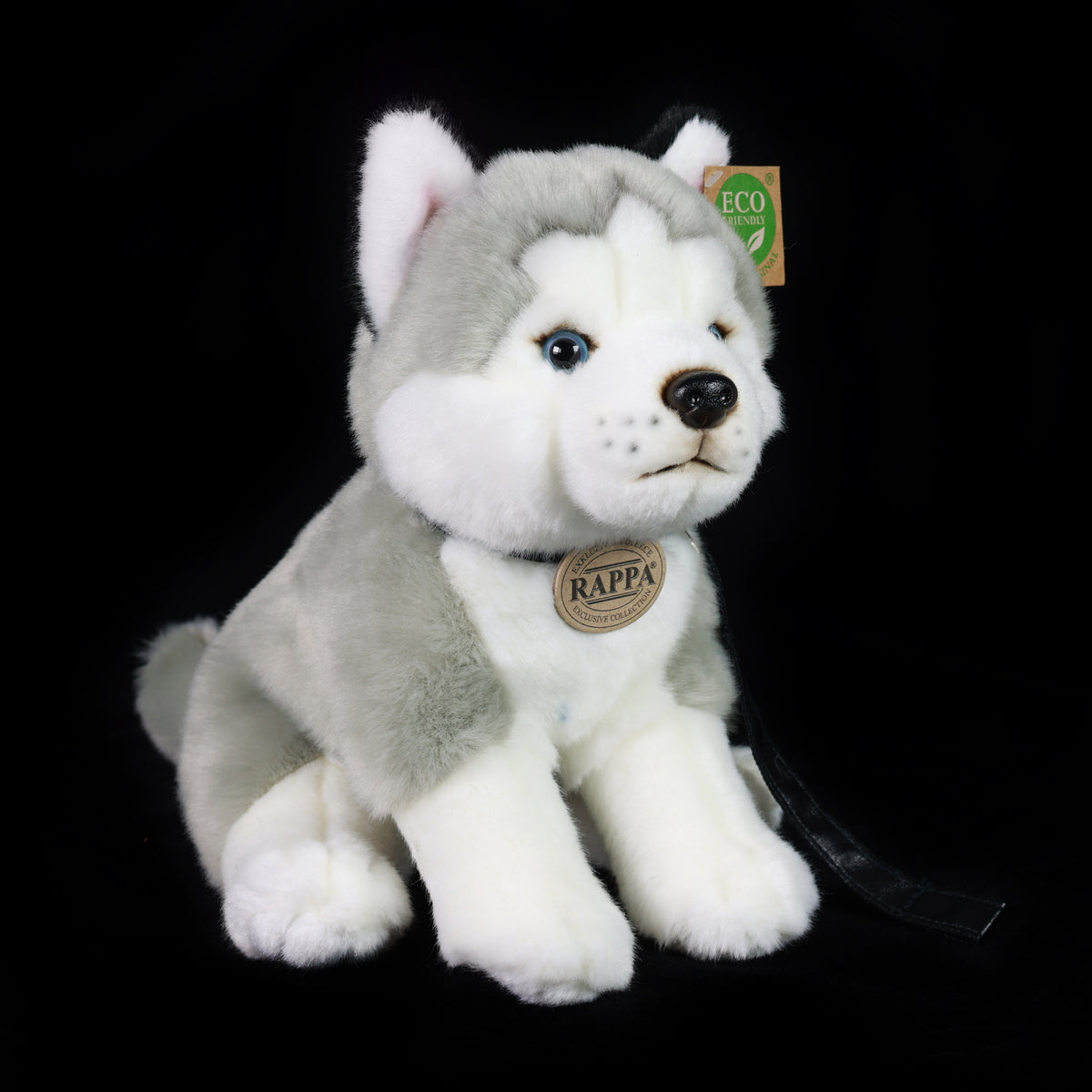 Plush Husky Dog with Leash 28 cm