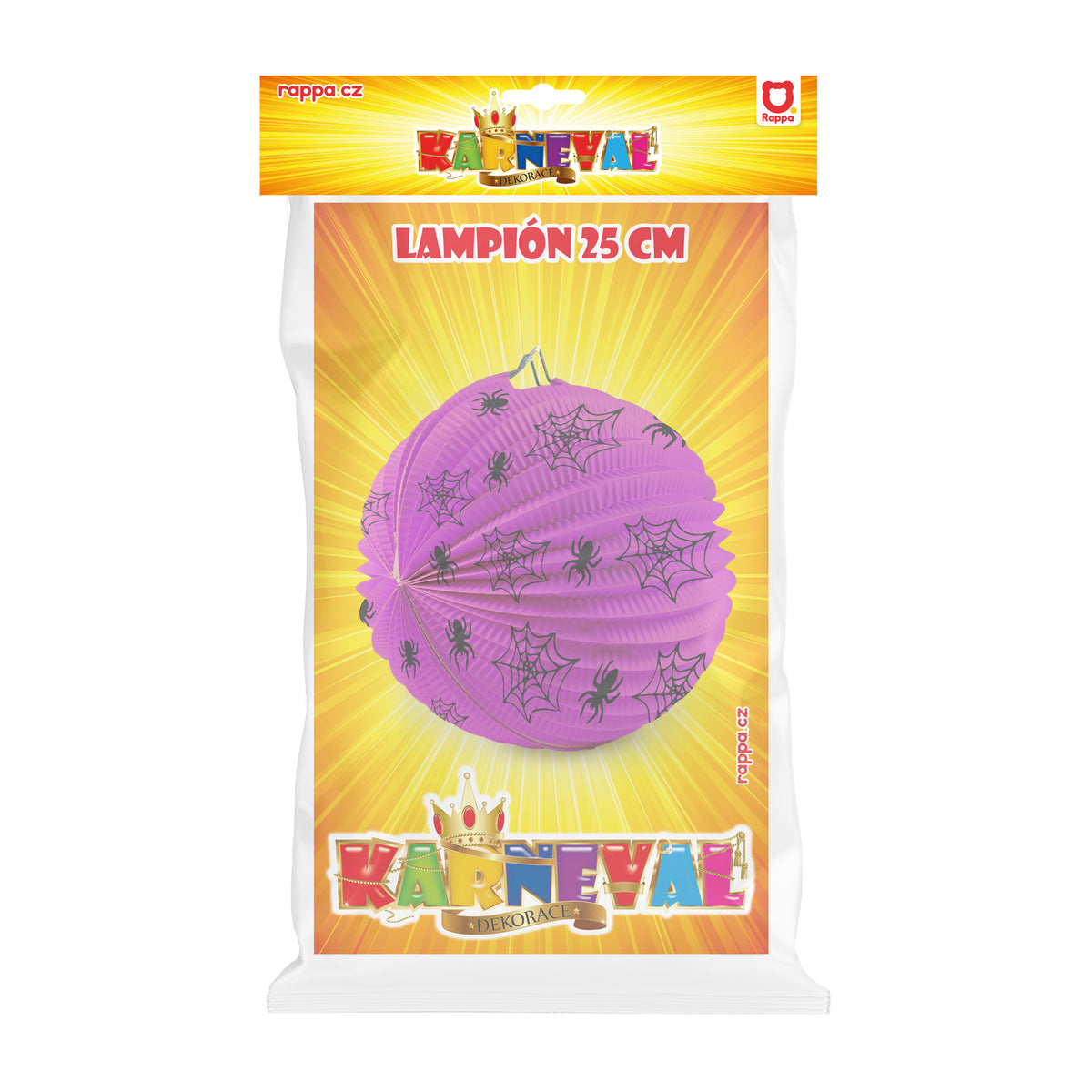 Halloween paper lantern with spiders 25 cm