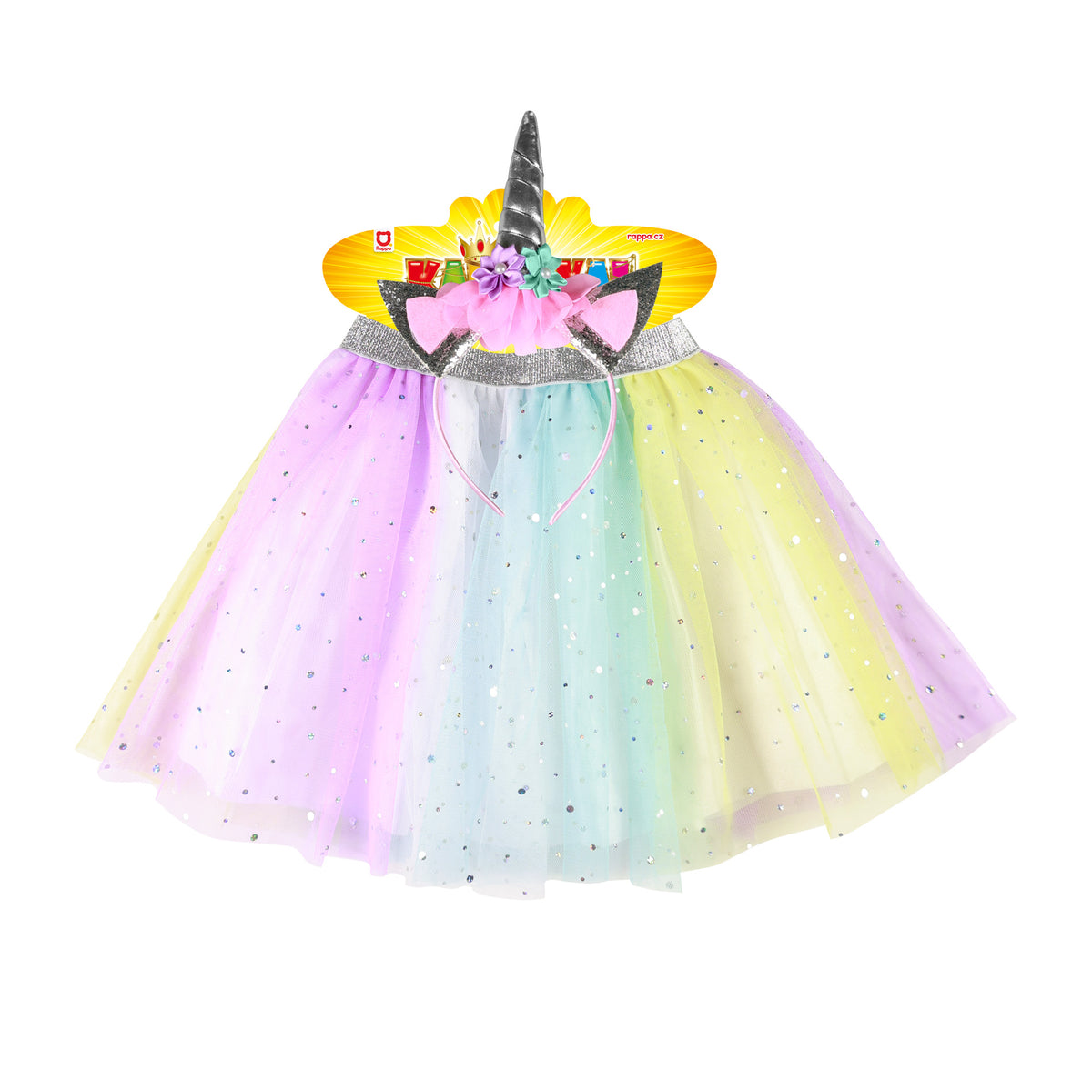 Children's rainbow tutu skirt with unicorn headband