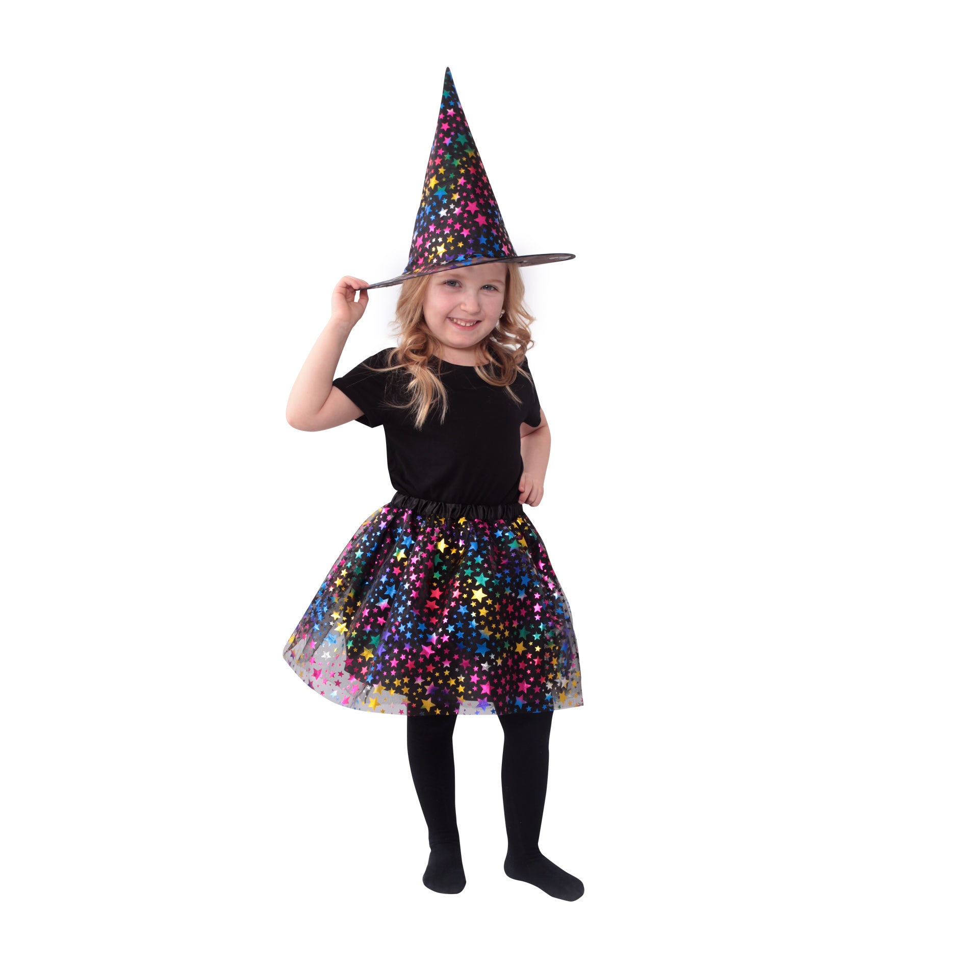 Children's witch costume with star tutu skirt and hat