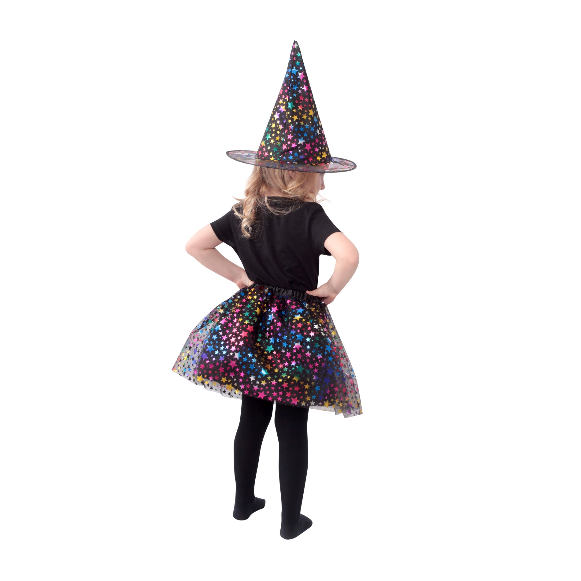 Children's witch costume with star tutu skirt and hat