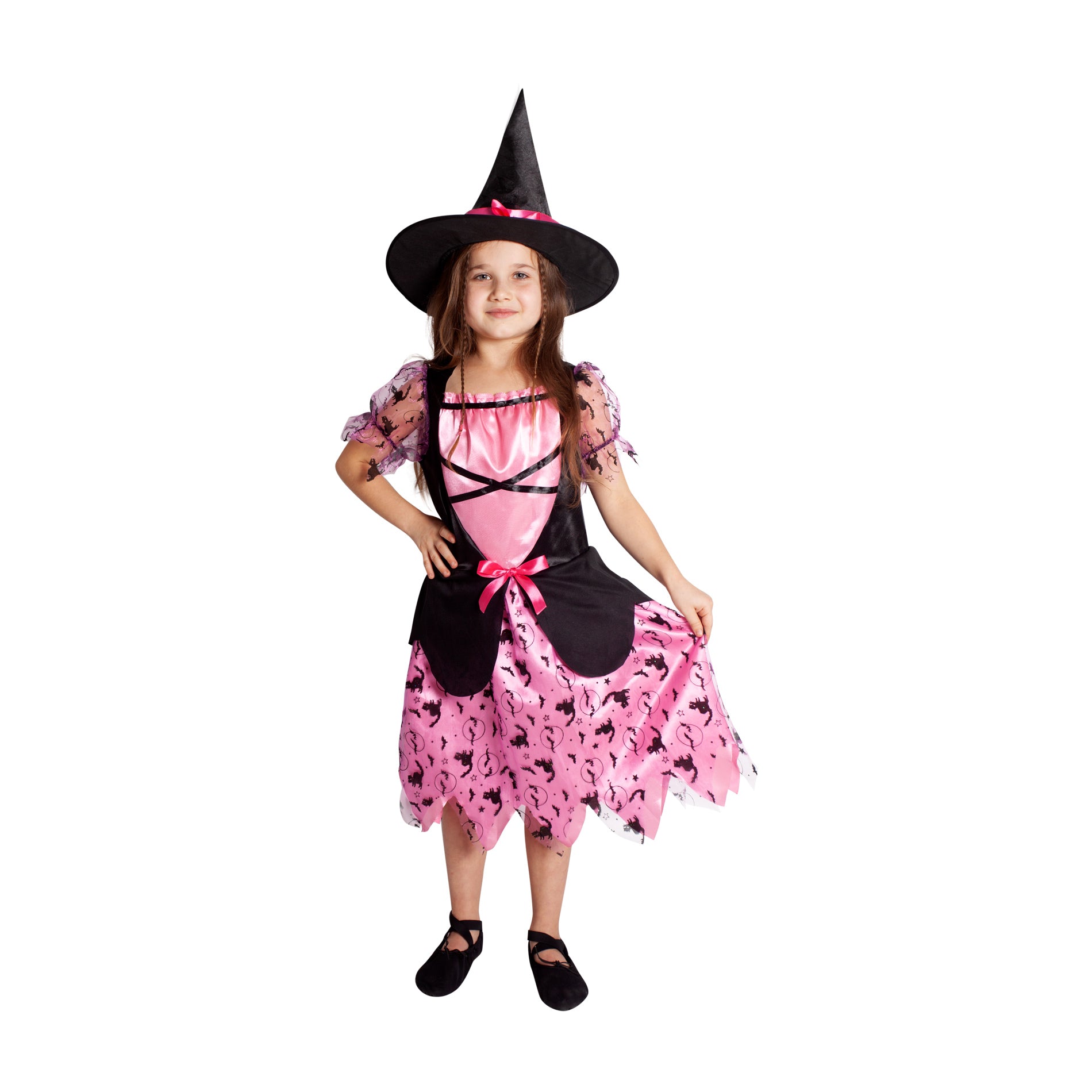 Pink witch costume for children, M