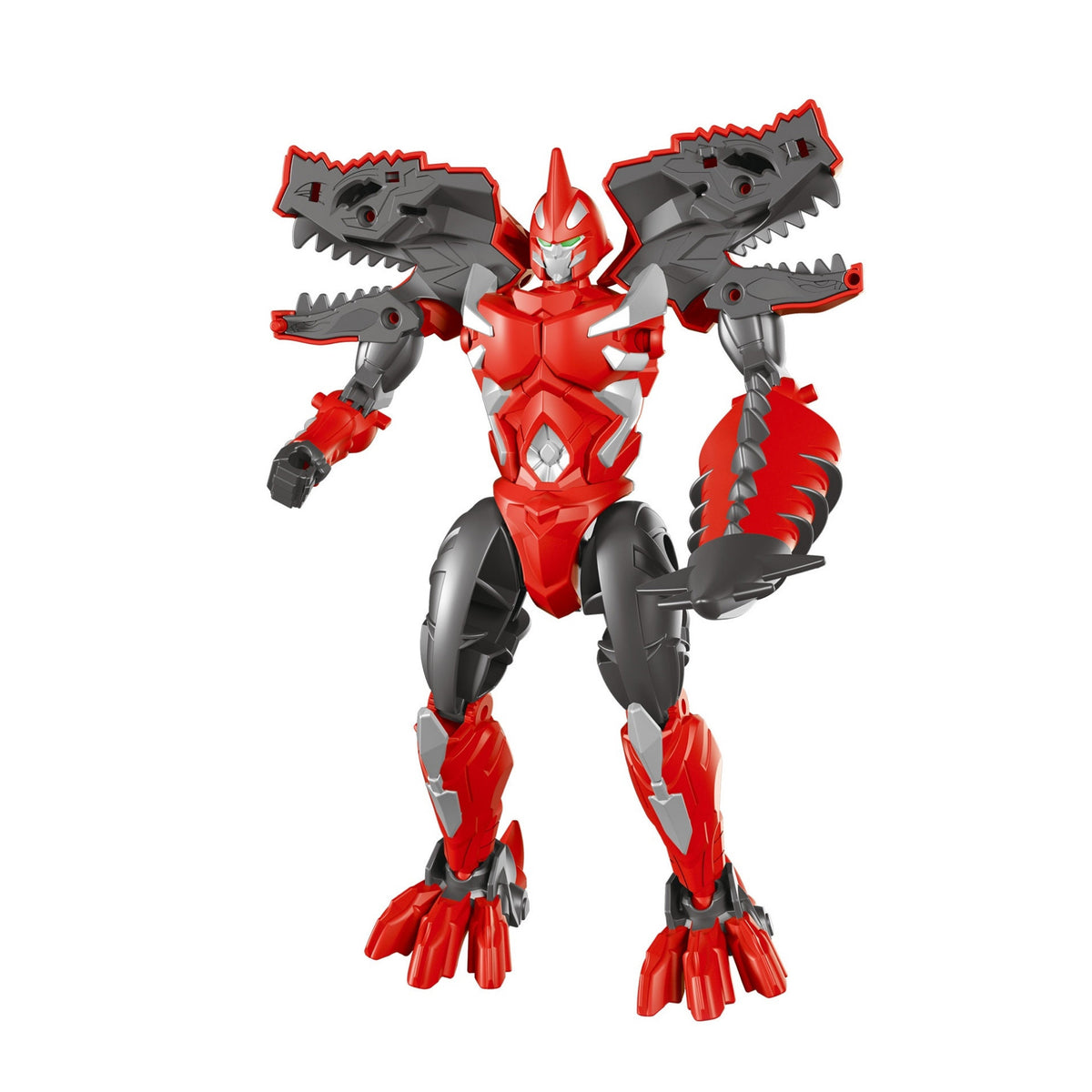 Transforming red robot dinosaur