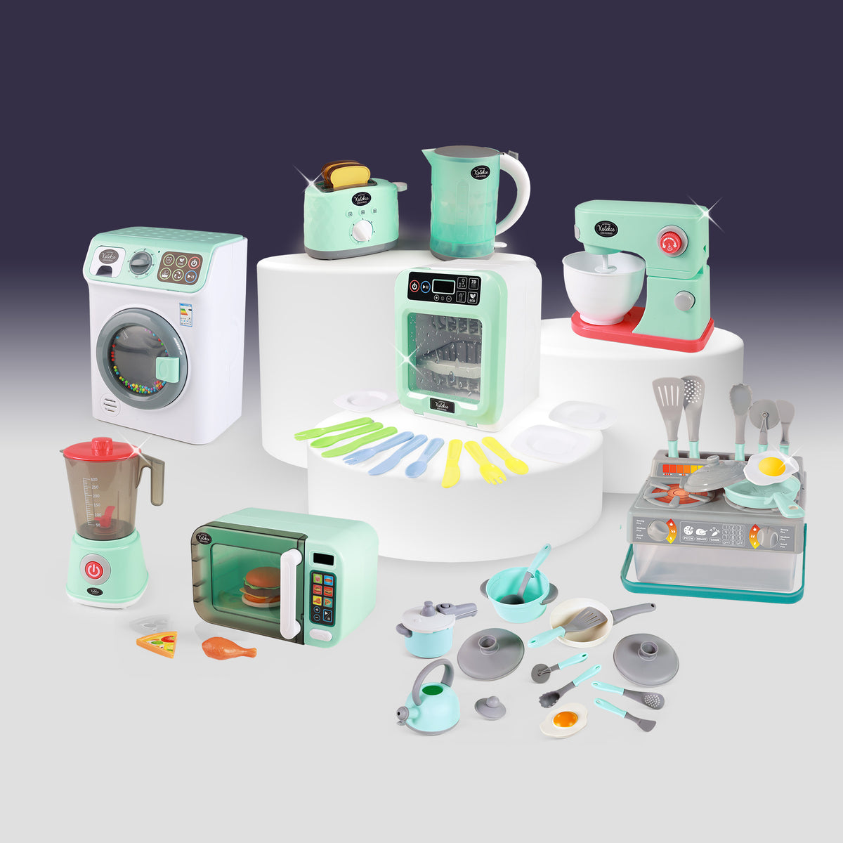 Kitchen play set with cooker and cookware