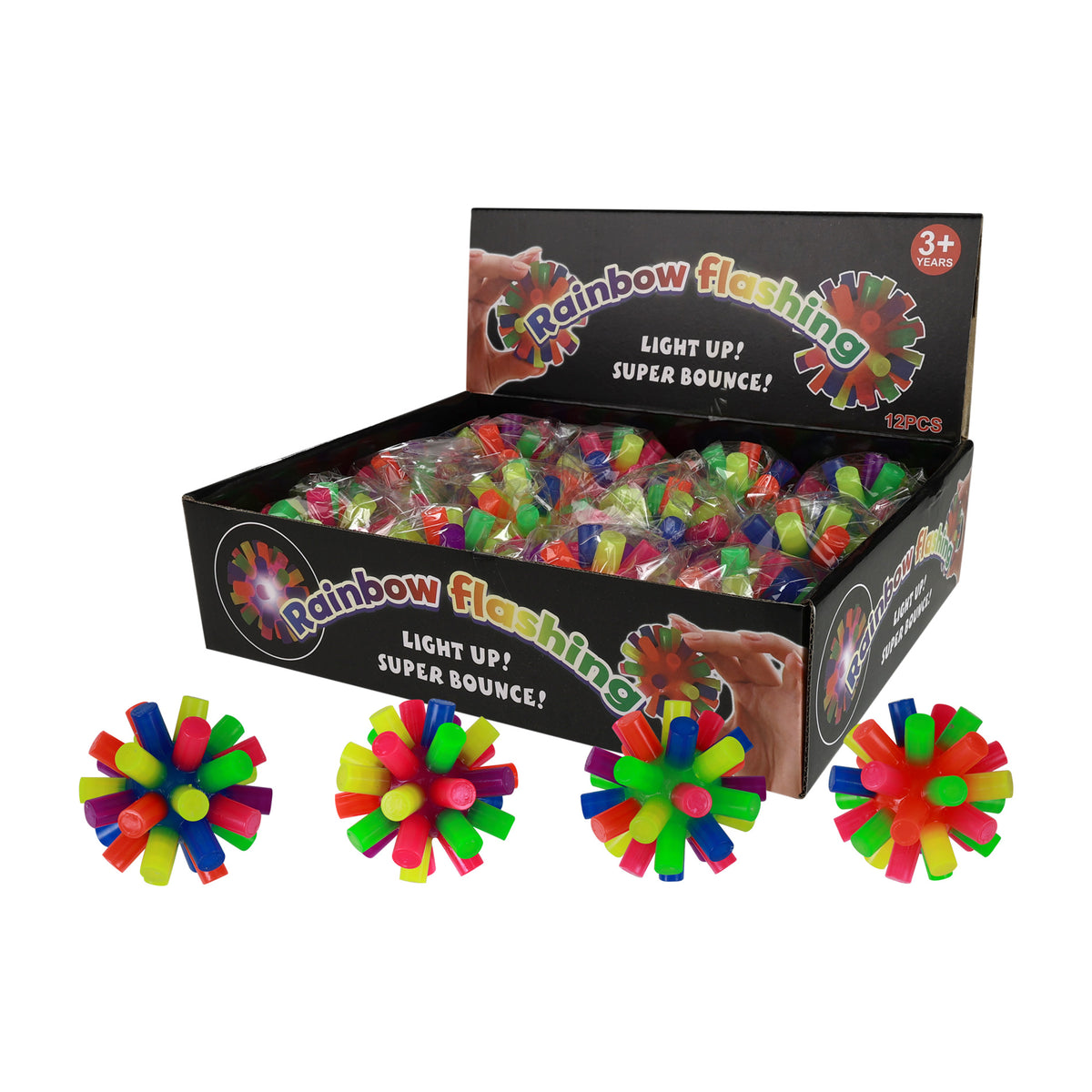 Spiky light-up bouncy ball 8 cm