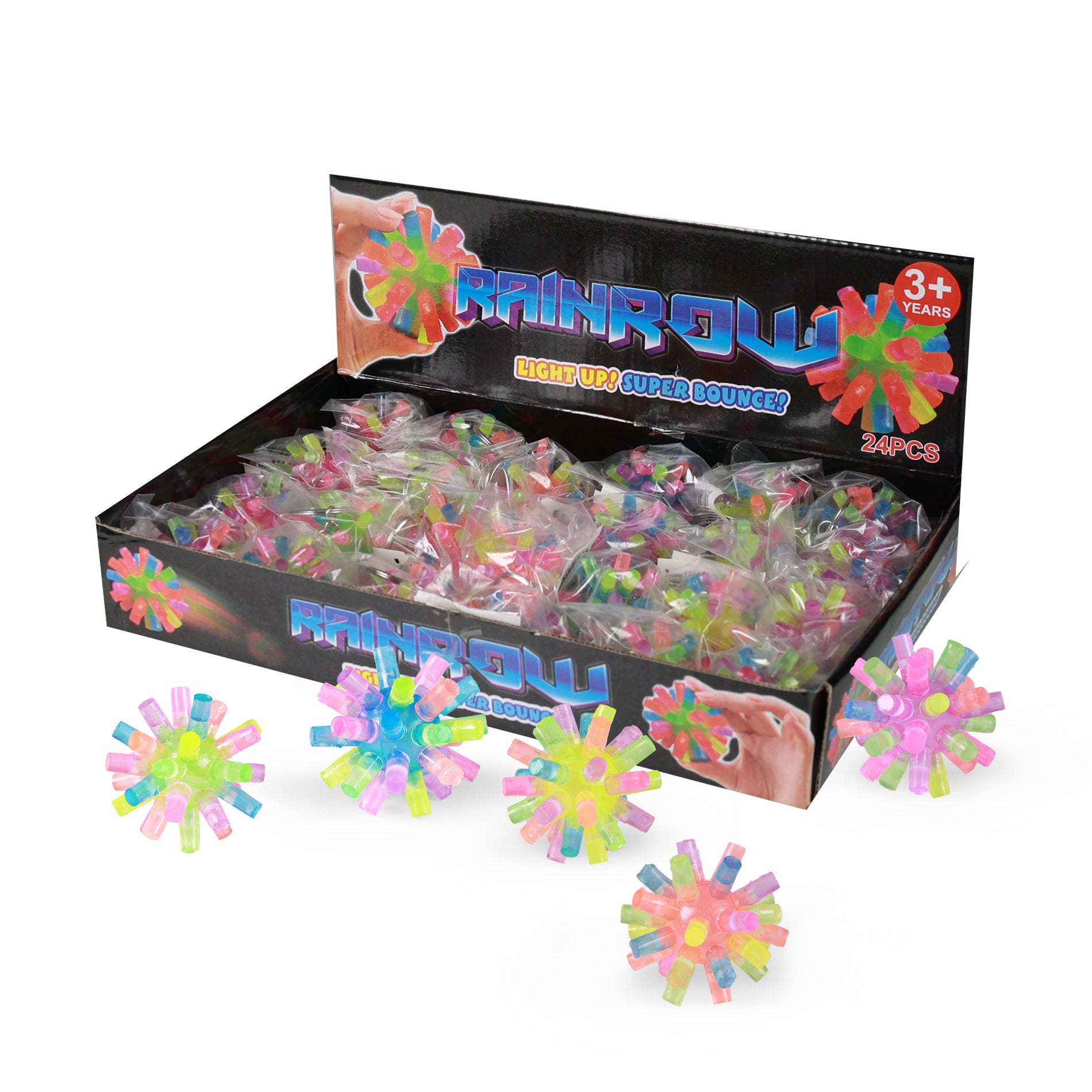 Spiky bouncing ball 4 cm, 24 pcs