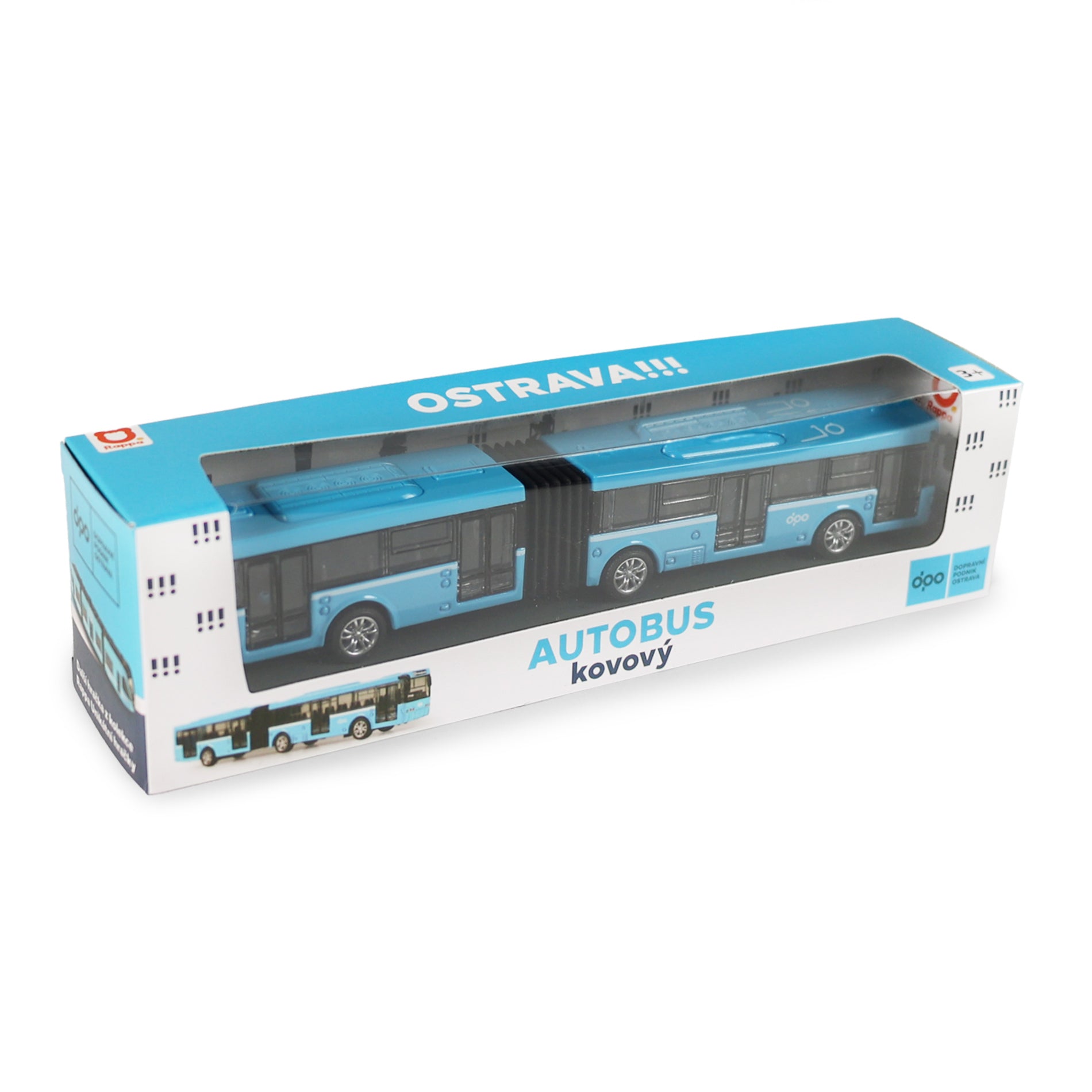 Metal articulated bus DPO Ostrava 18 cm / Dopravní podnik Ostrava