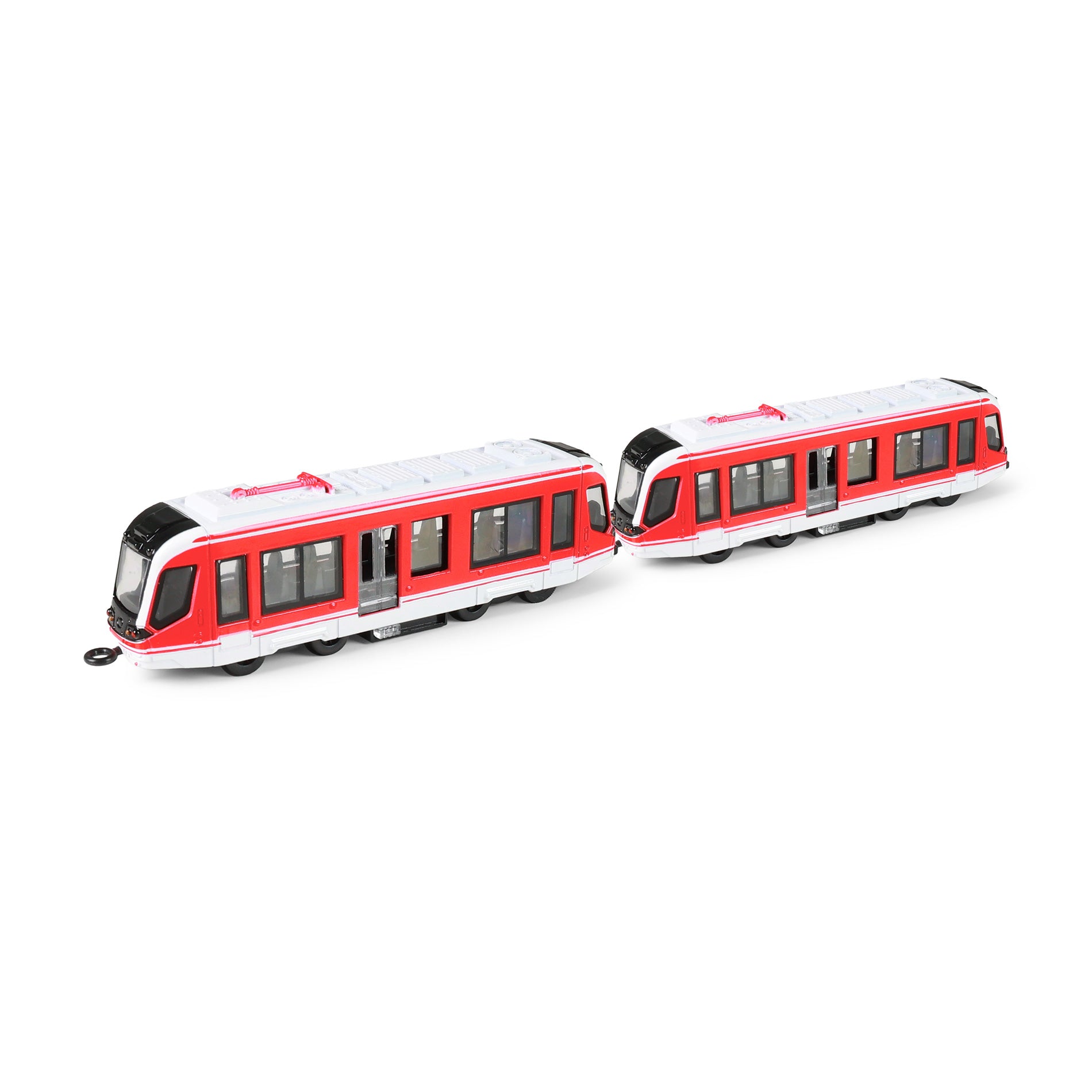 Red metal tram 20 cm