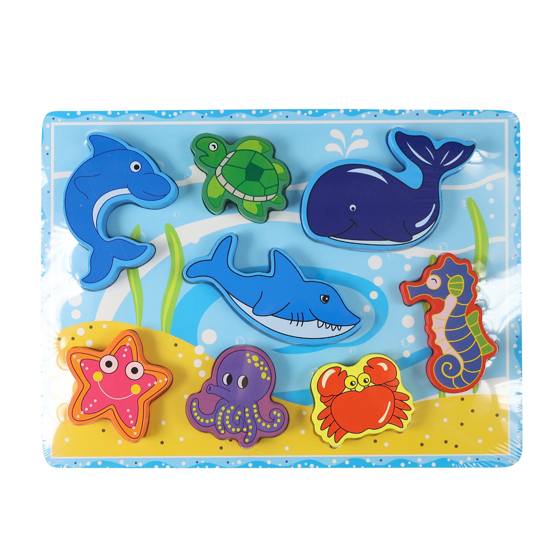 Wooden shape sorter puzzle sea life