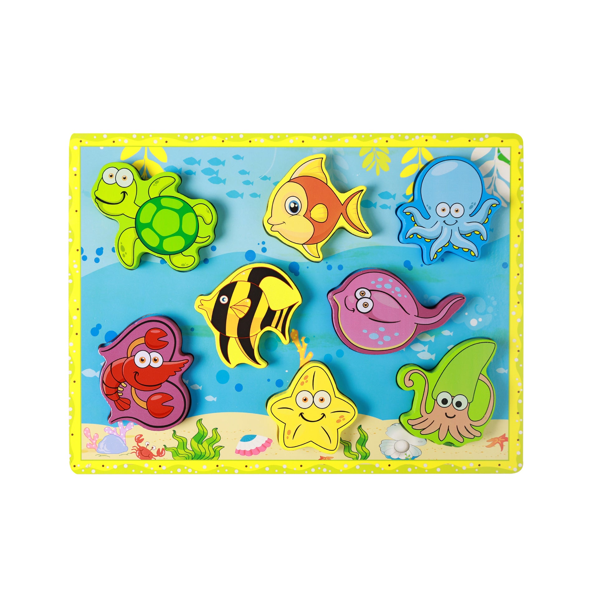Wooden shape sorter puzzle sea life