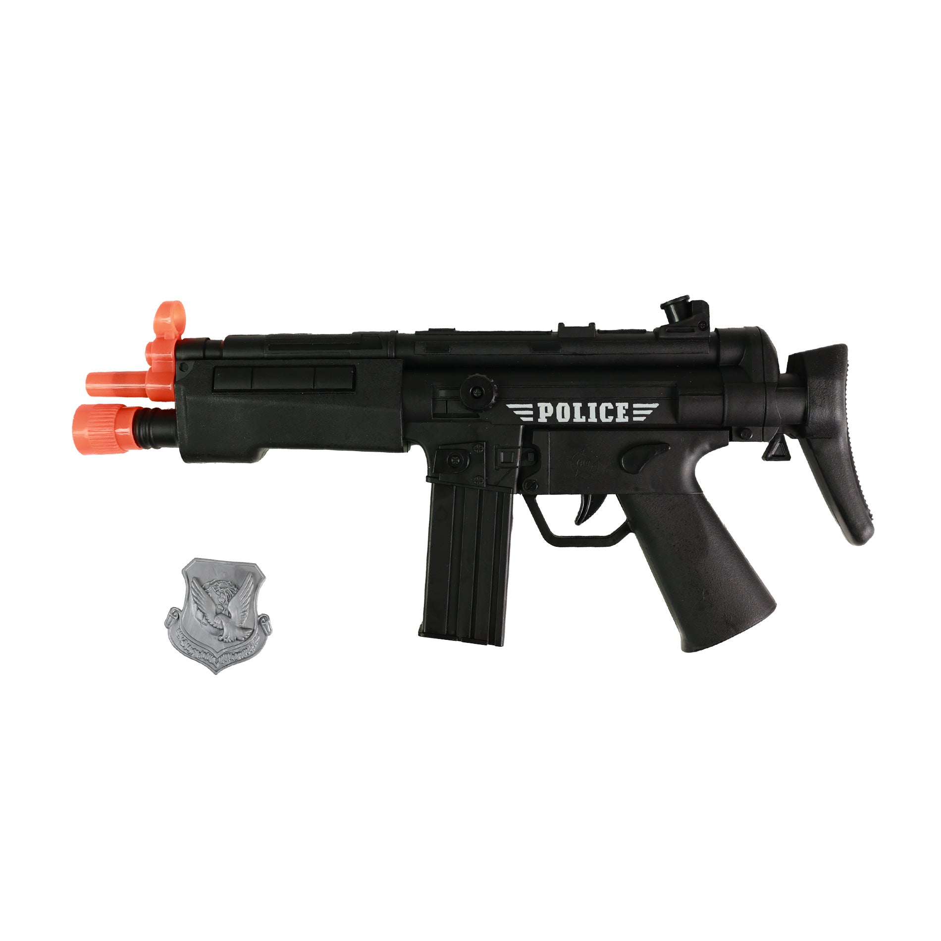 Police toy submachine gun with sound 36 cm