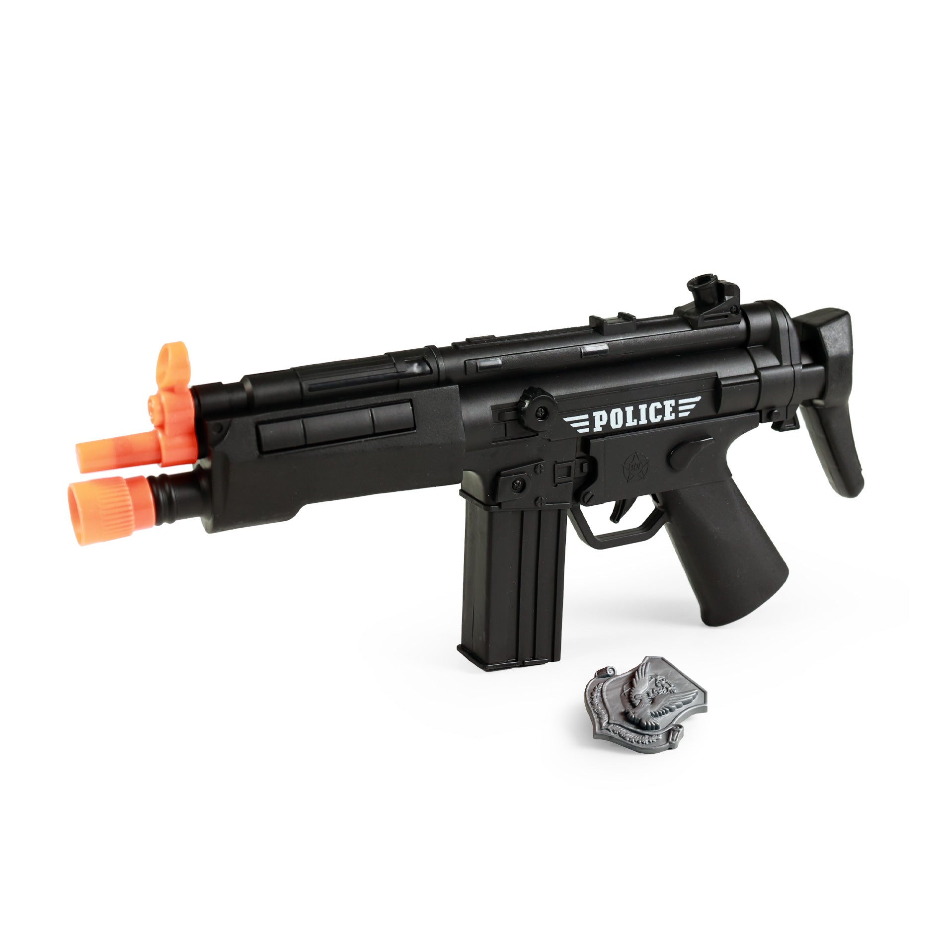 Police toy submachine gun with sound 36 cm
