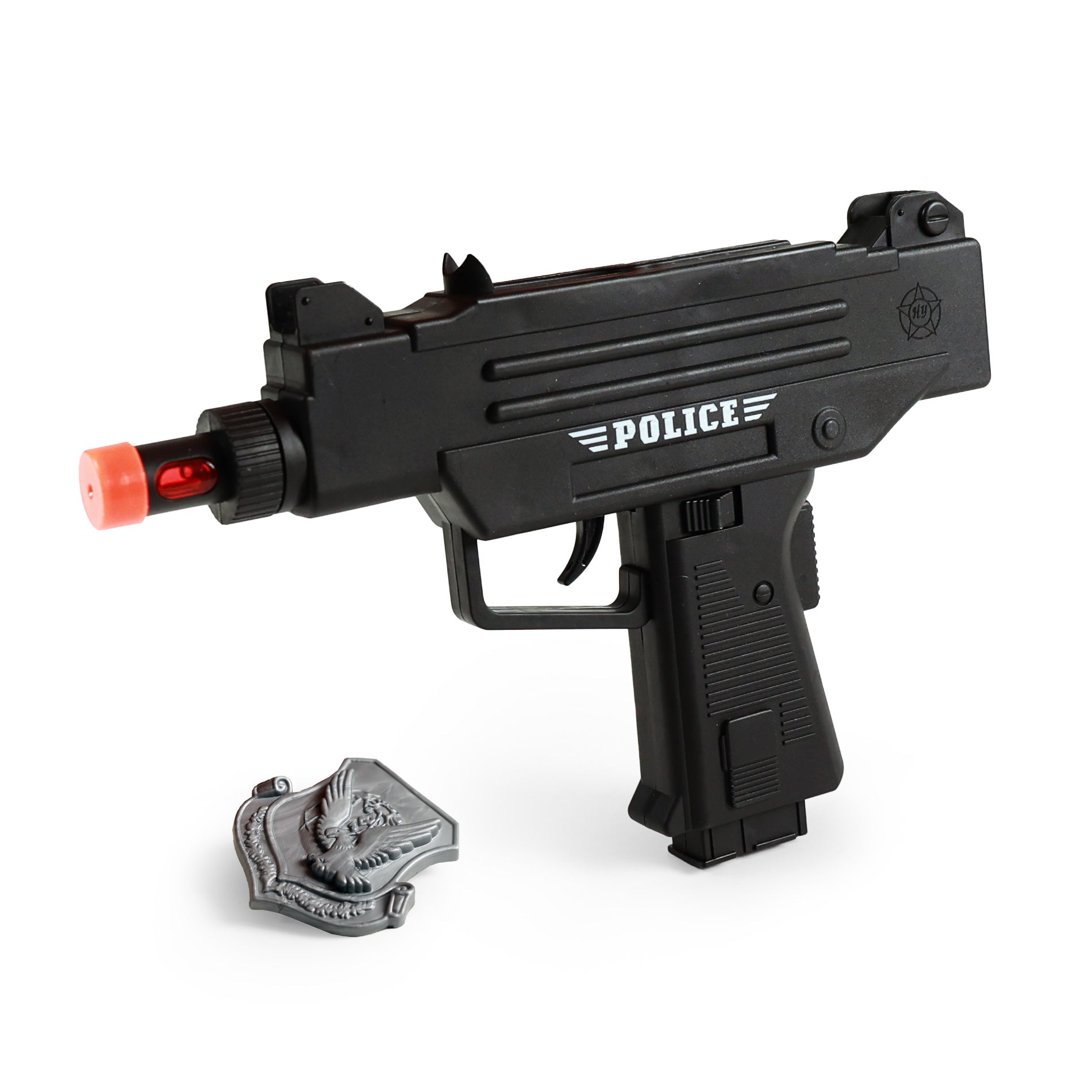 Police toy submachine gun with lights and sounds 23 cm