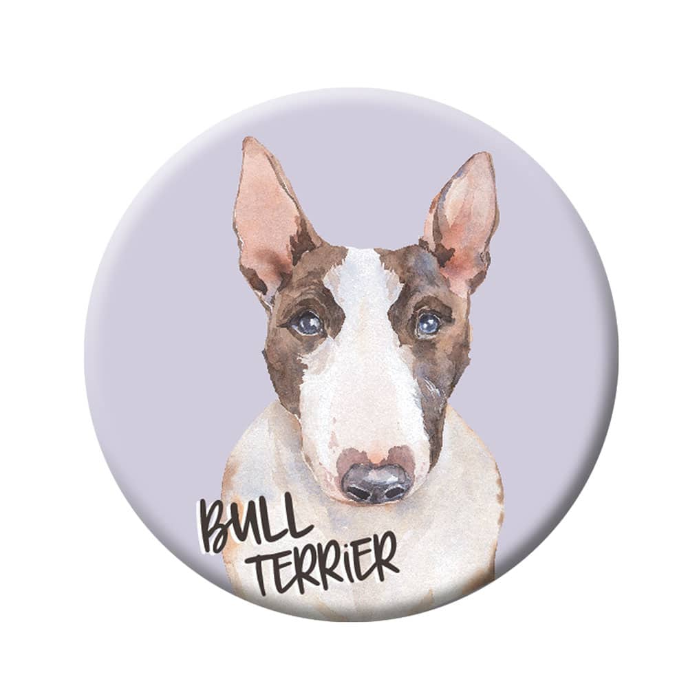 Bull Terrier Pin-Back Button, 44 mm