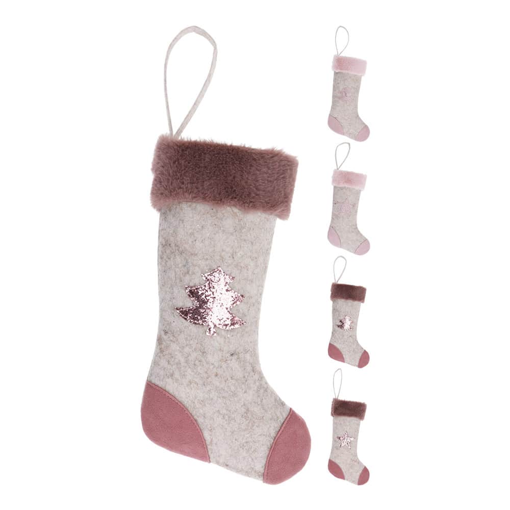Decorative Christmas Stocking with Fur Trim