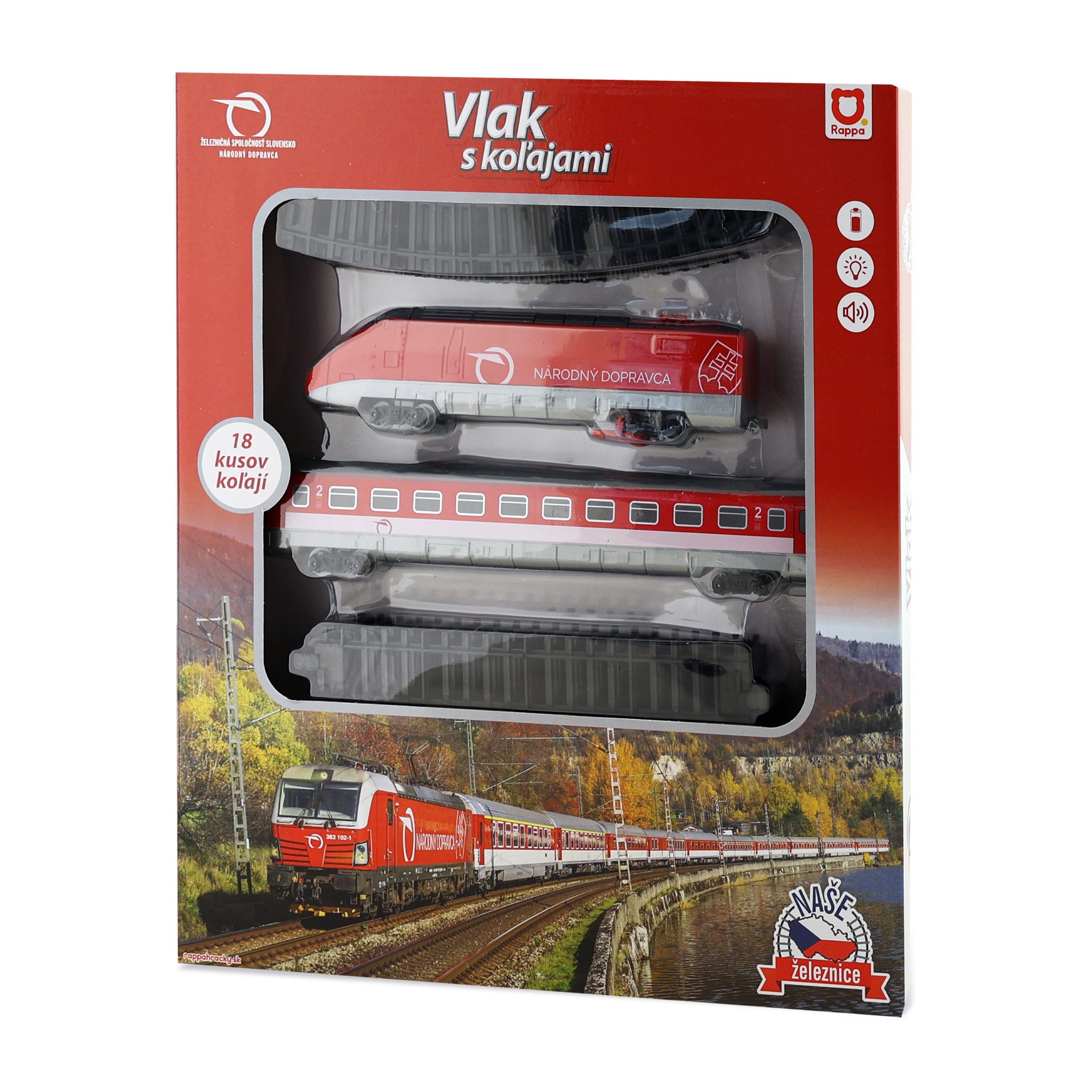 Slovak Railways train set with lights and sound