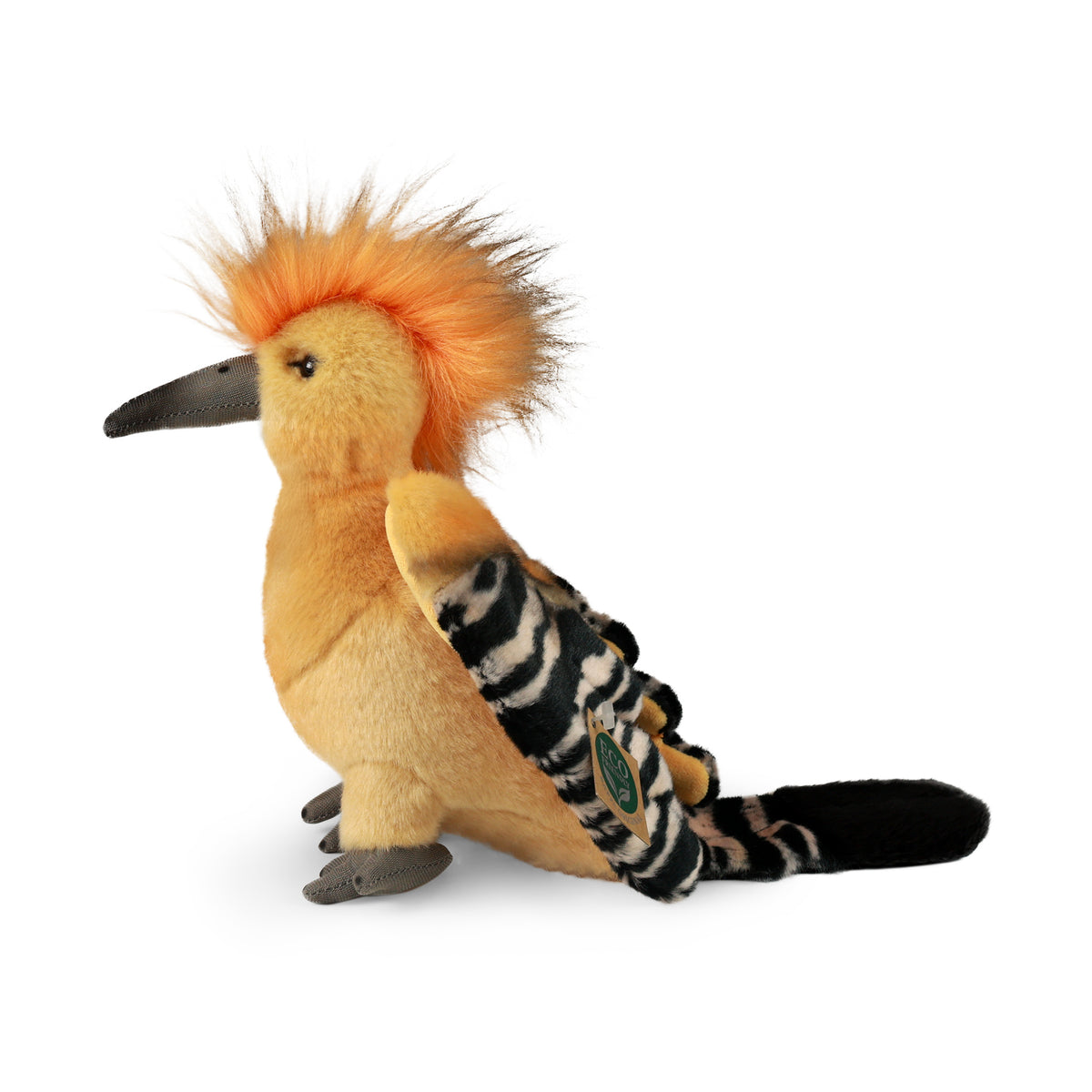 Plush crested hoopoe 22 cm