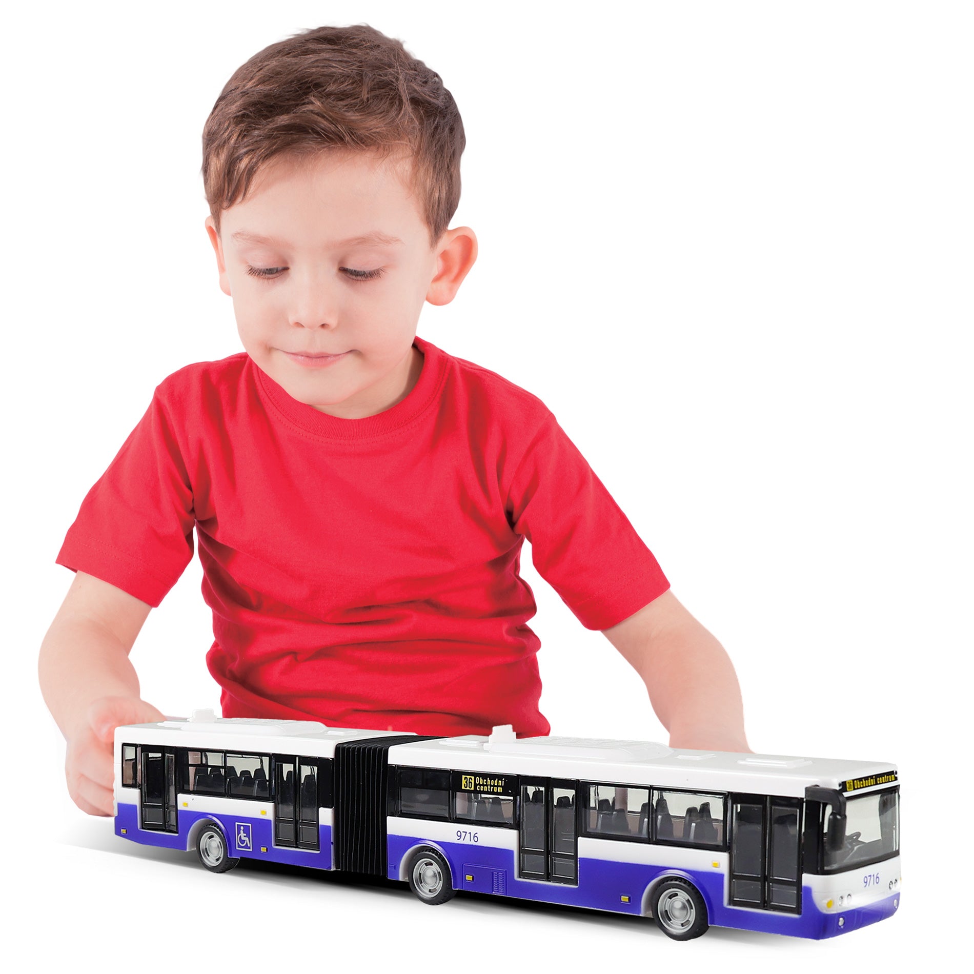 Articulated toy bus with Czech announcements 36 cm