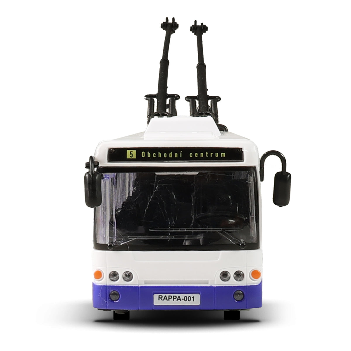 Blue trolleybus with Czech announcements 28 cm