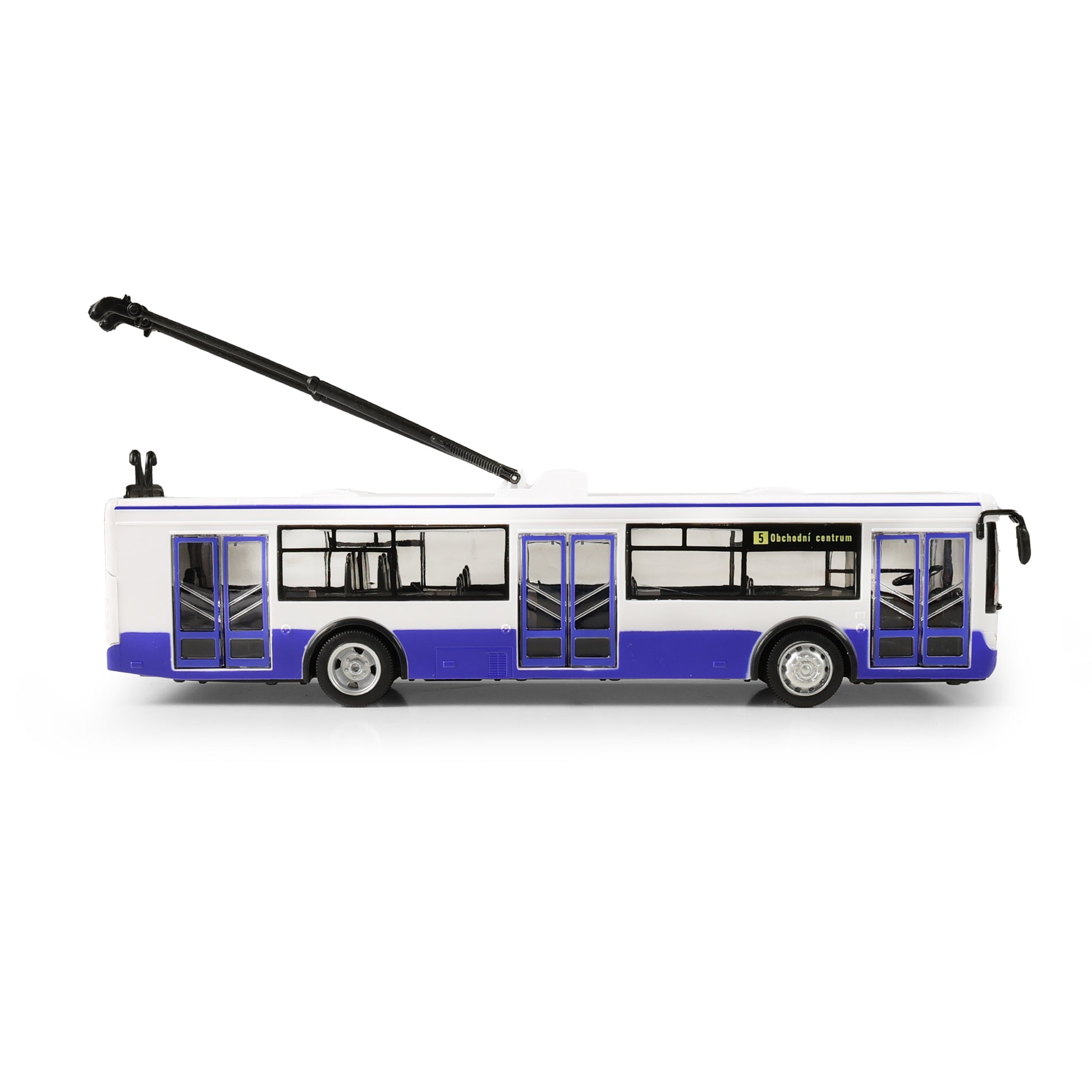 Blue trolleybus with Czech announcements 28 cm