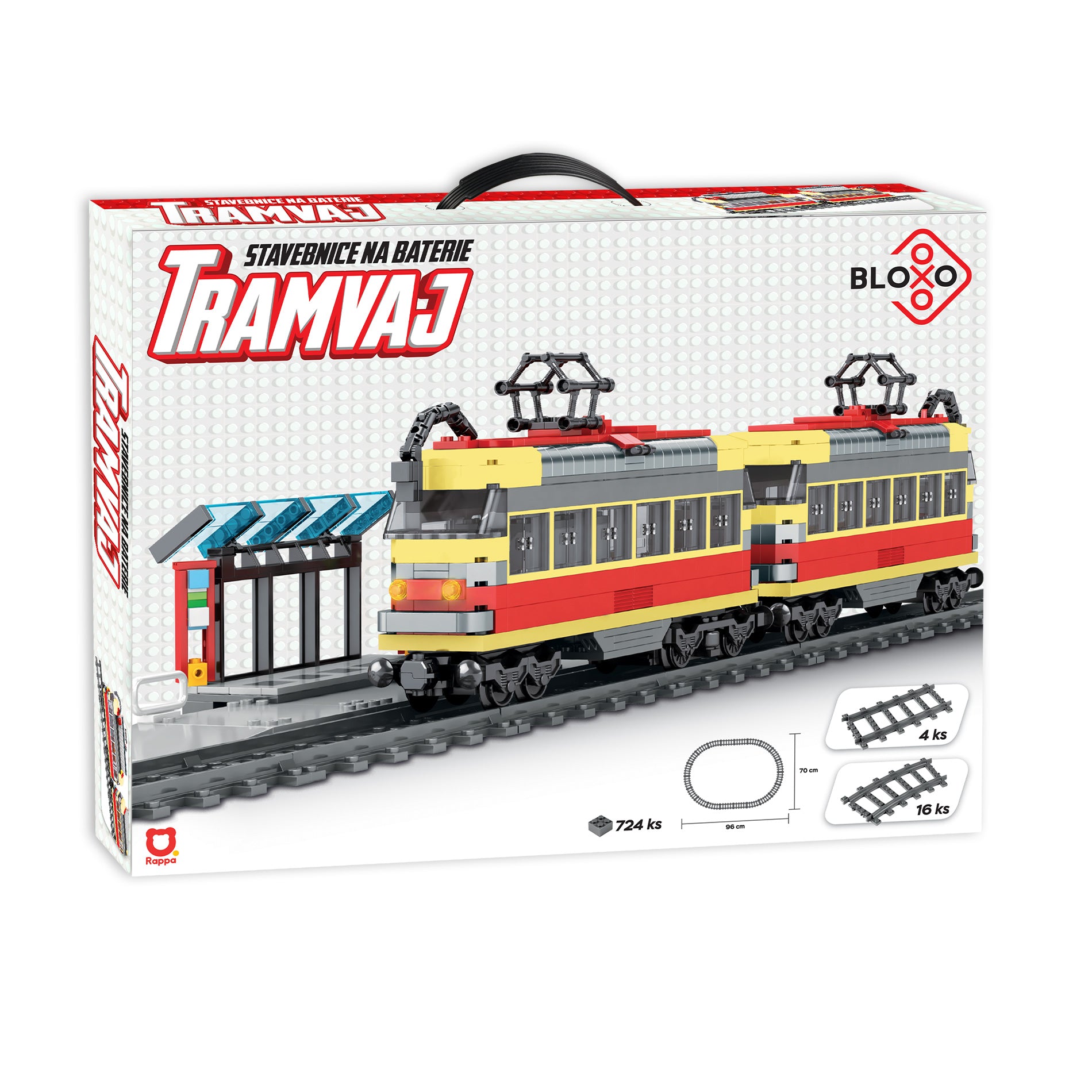 BLOXO tram building set with tracks 724 pcs