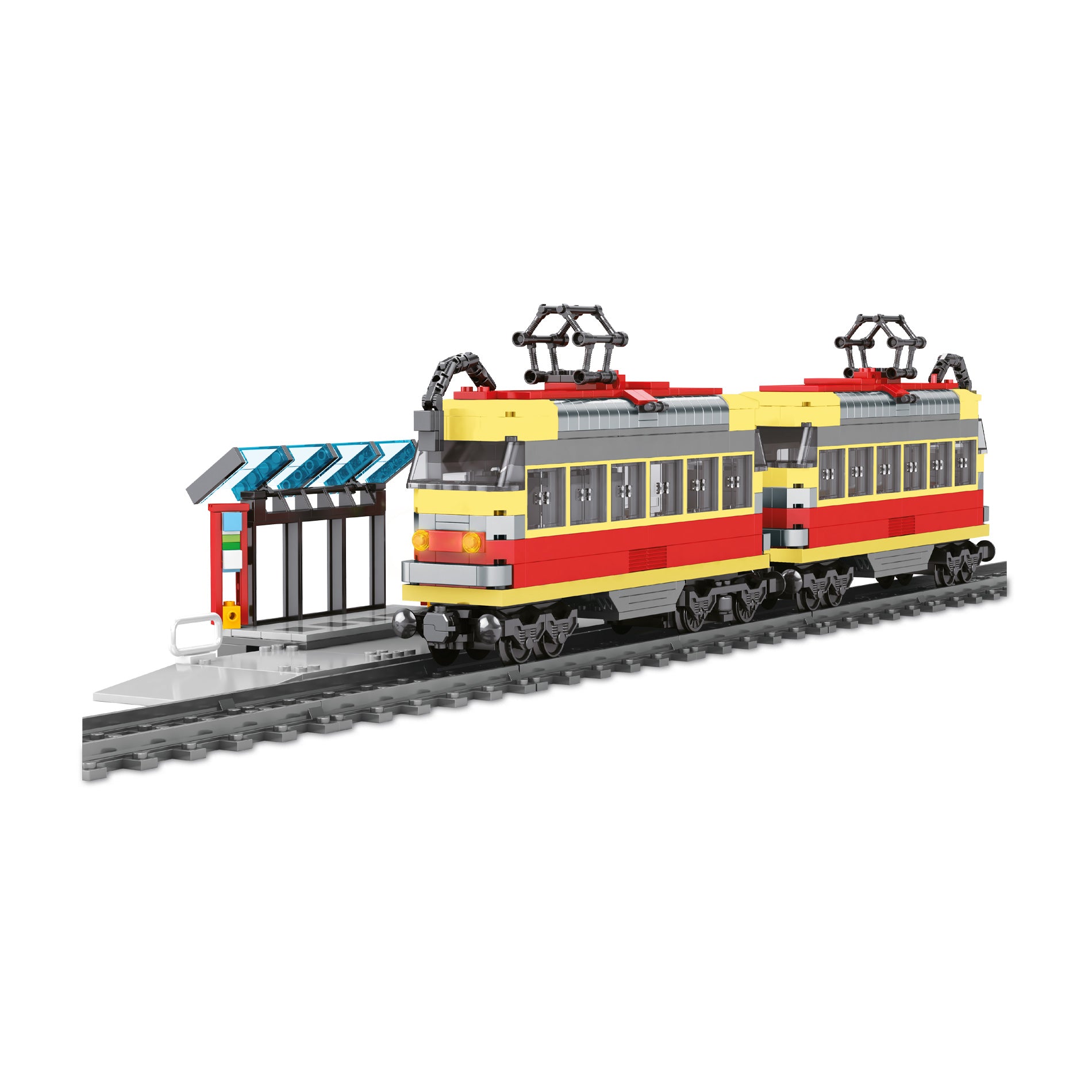 BLOXO tram building set with tracks 724 pcs