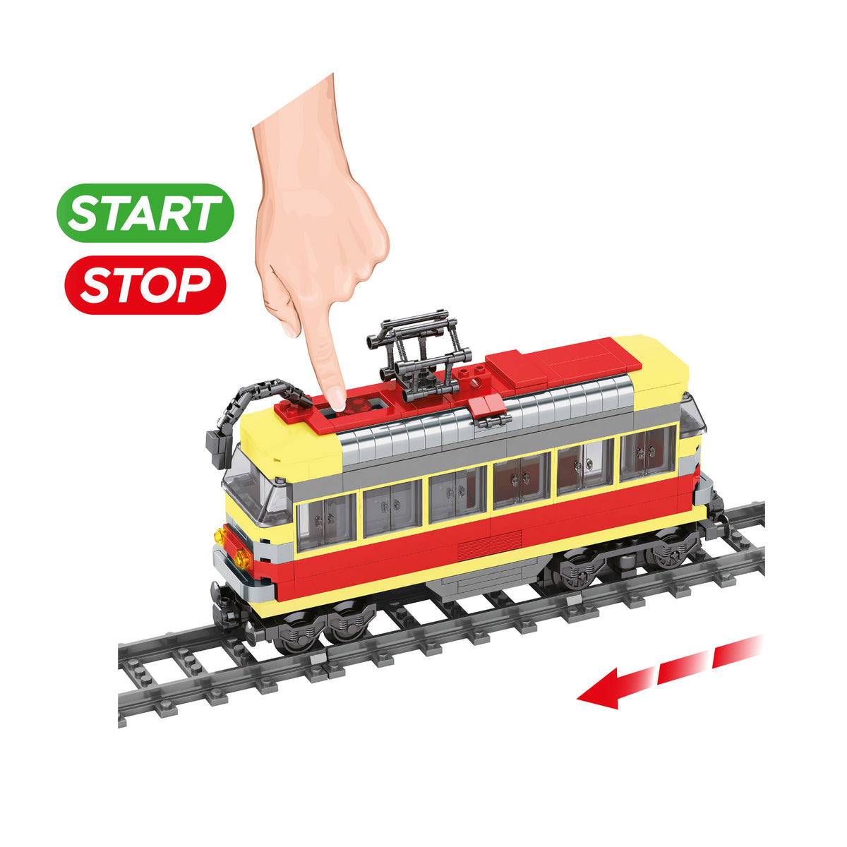 BLOXO tram building set with tracks 724 pcs