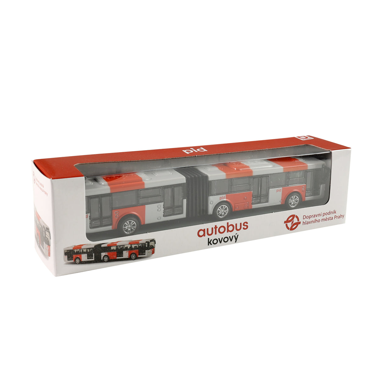 Metal articulated bus PID Prague 18 cm / PID Praha