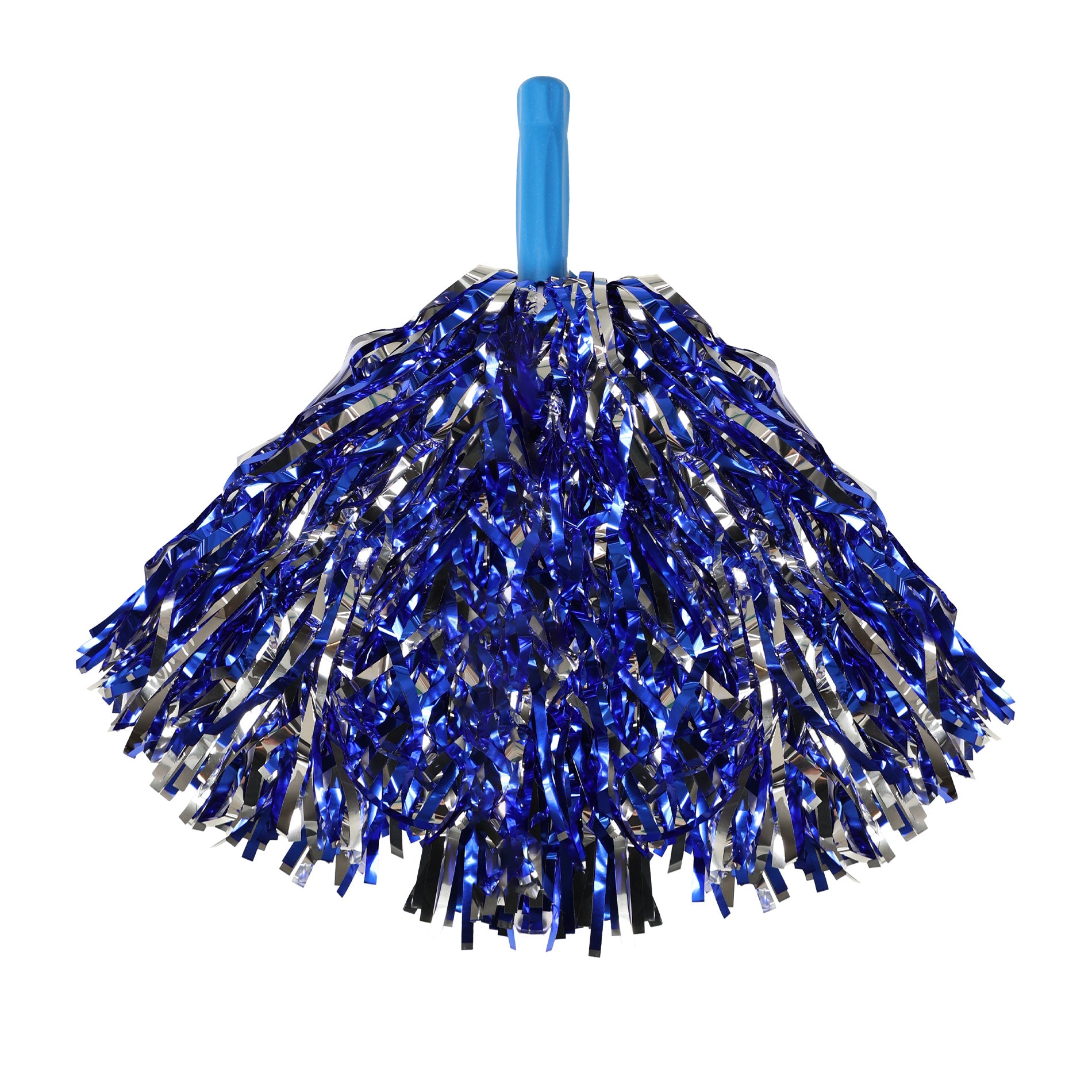 Blue and Silver Pom-Pom Cheer Batons 2 pcs