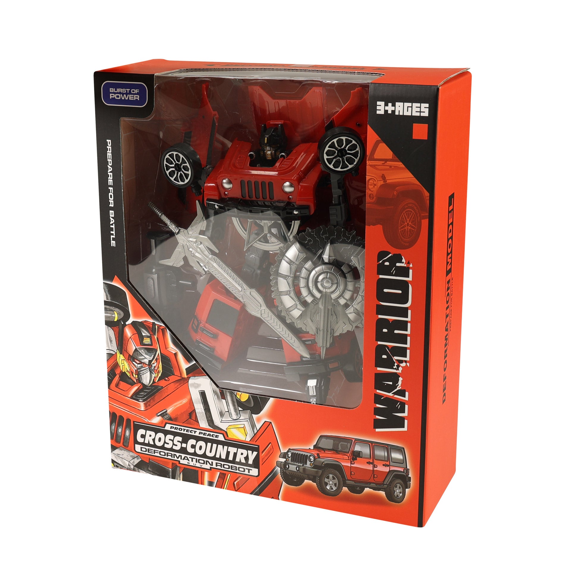 Transforming red car robot