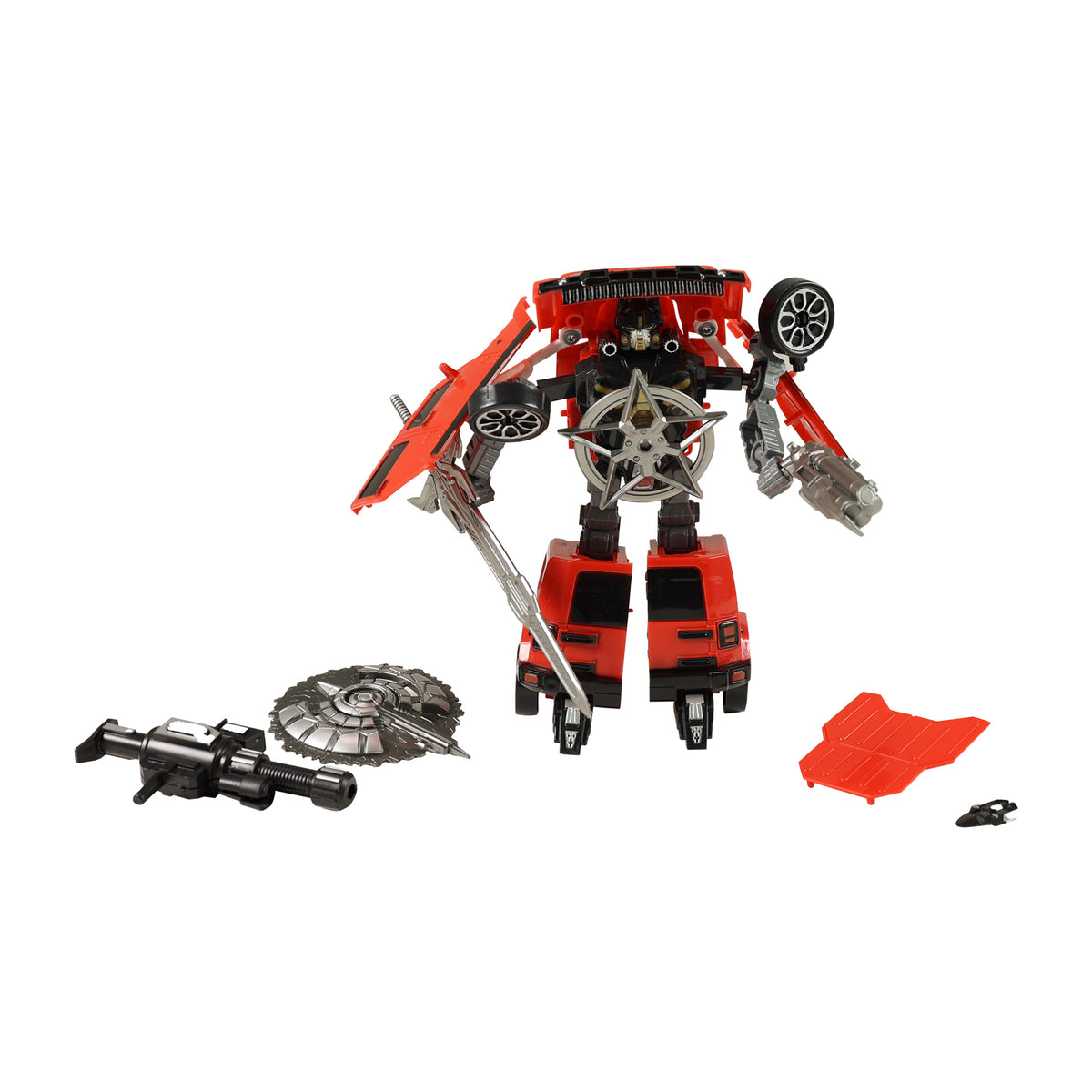 Transforming red car robot