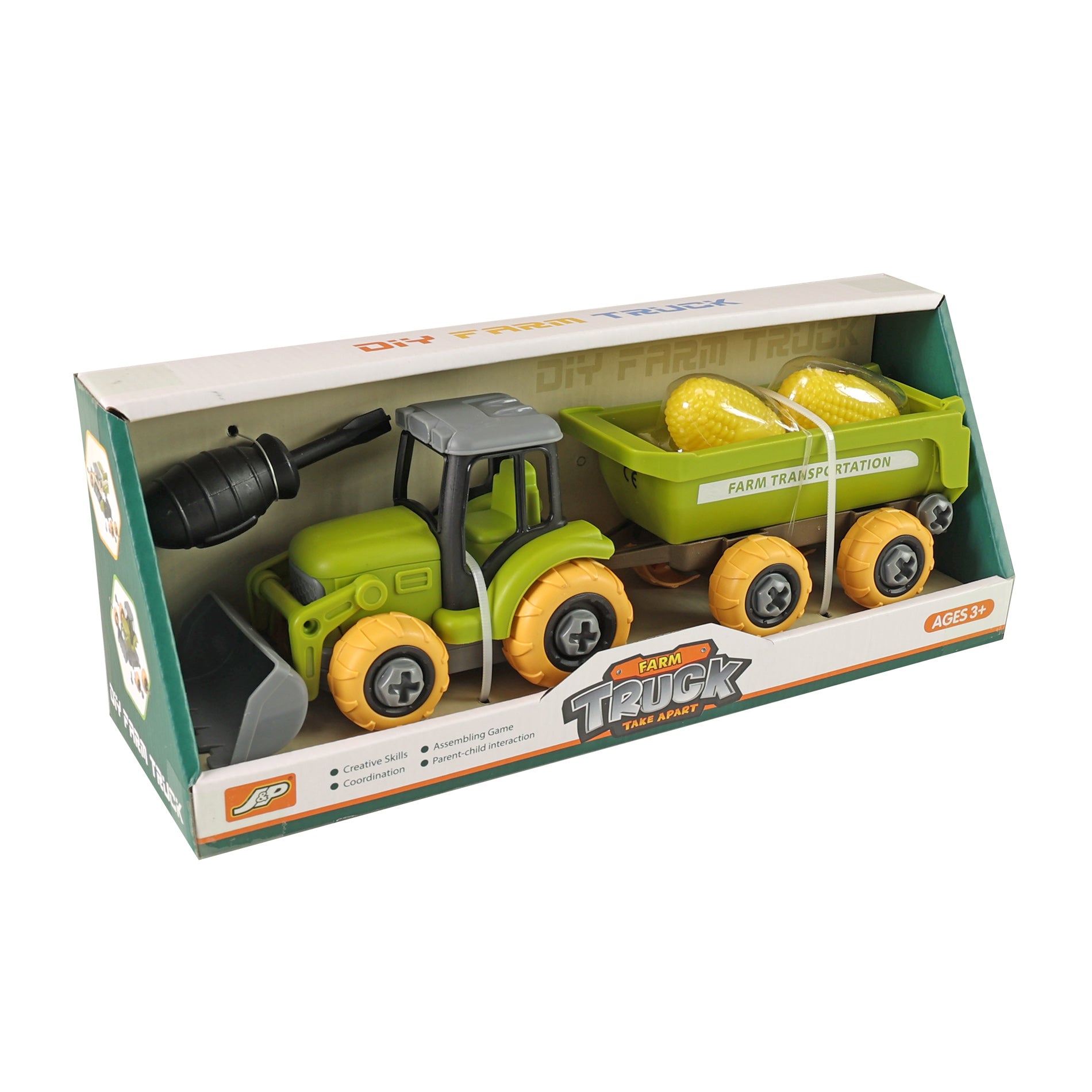 Screw-Together Tractor Loader with Trailer 27 cm