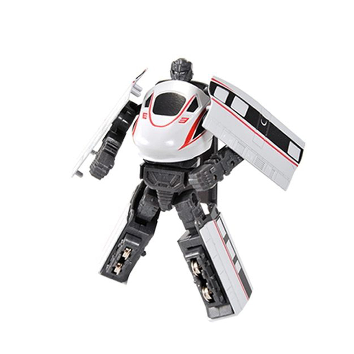 Metal transforming robot high-speed train white 11 cm