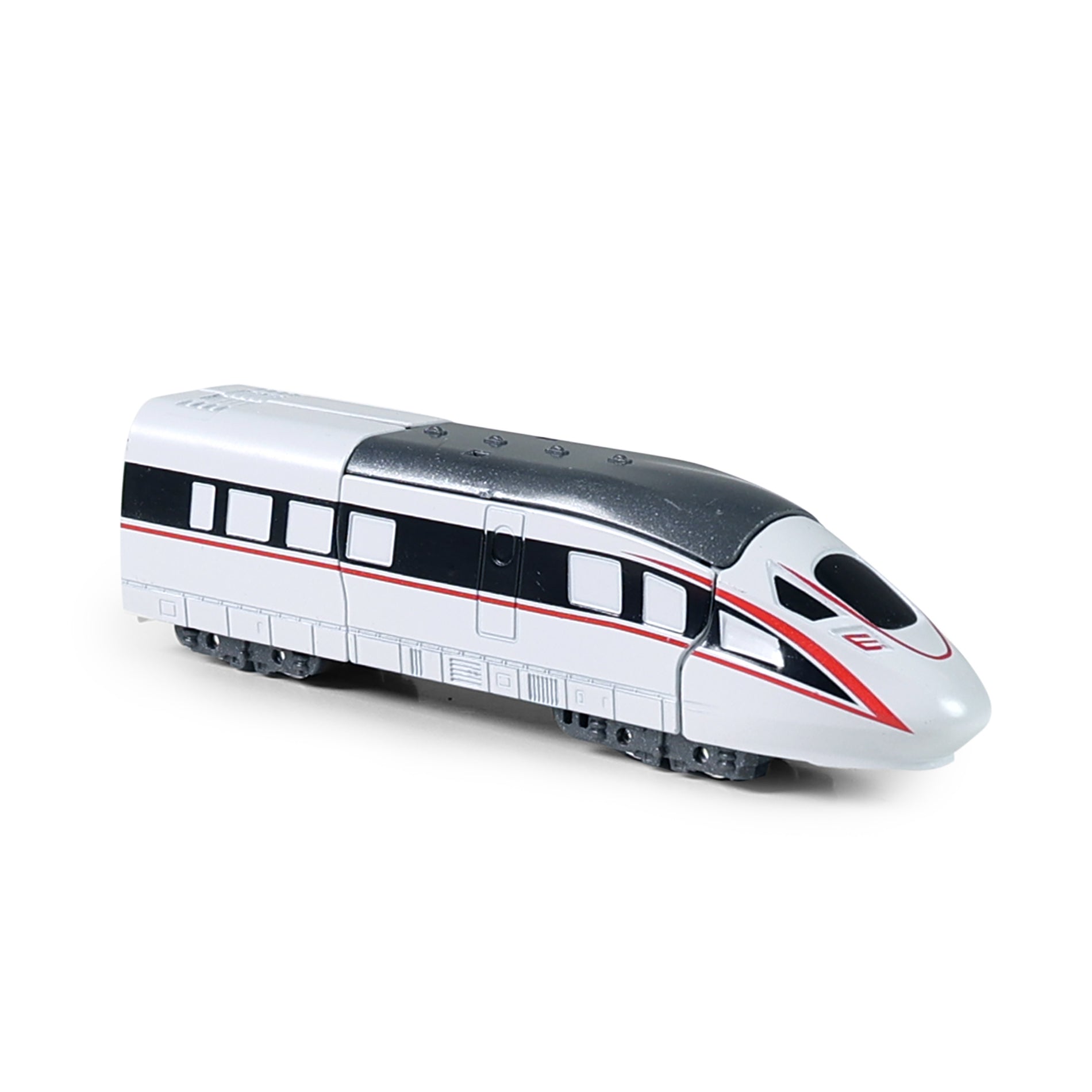 Metal transforming robot high-speed train white 11 cm