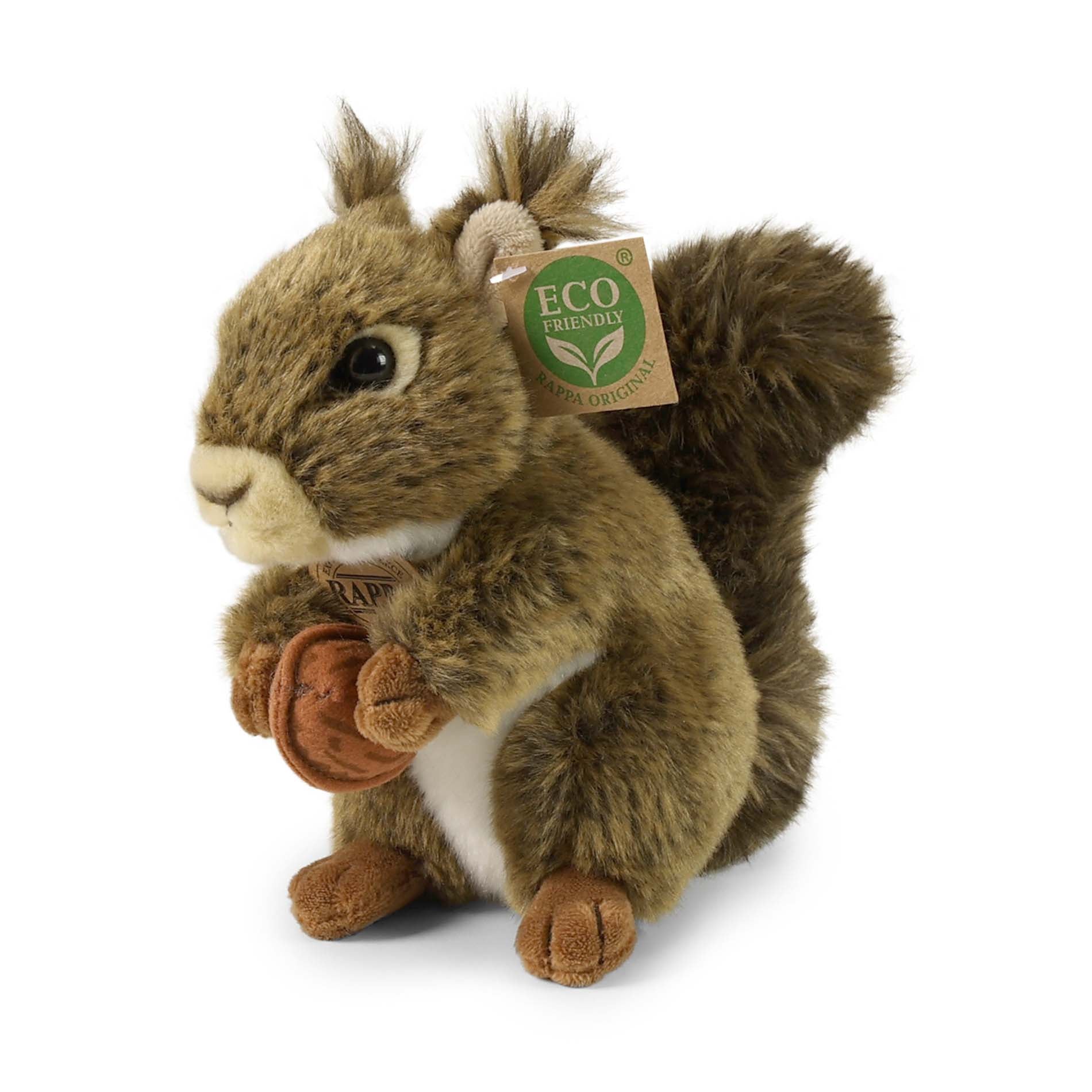 Eco-friendly plush squirrel with nut 17 cm