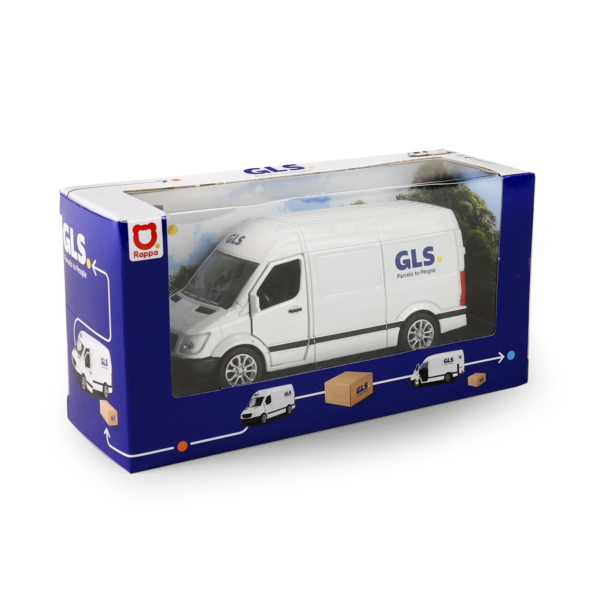 Metal GLS delivery van with opening doors 12 cm