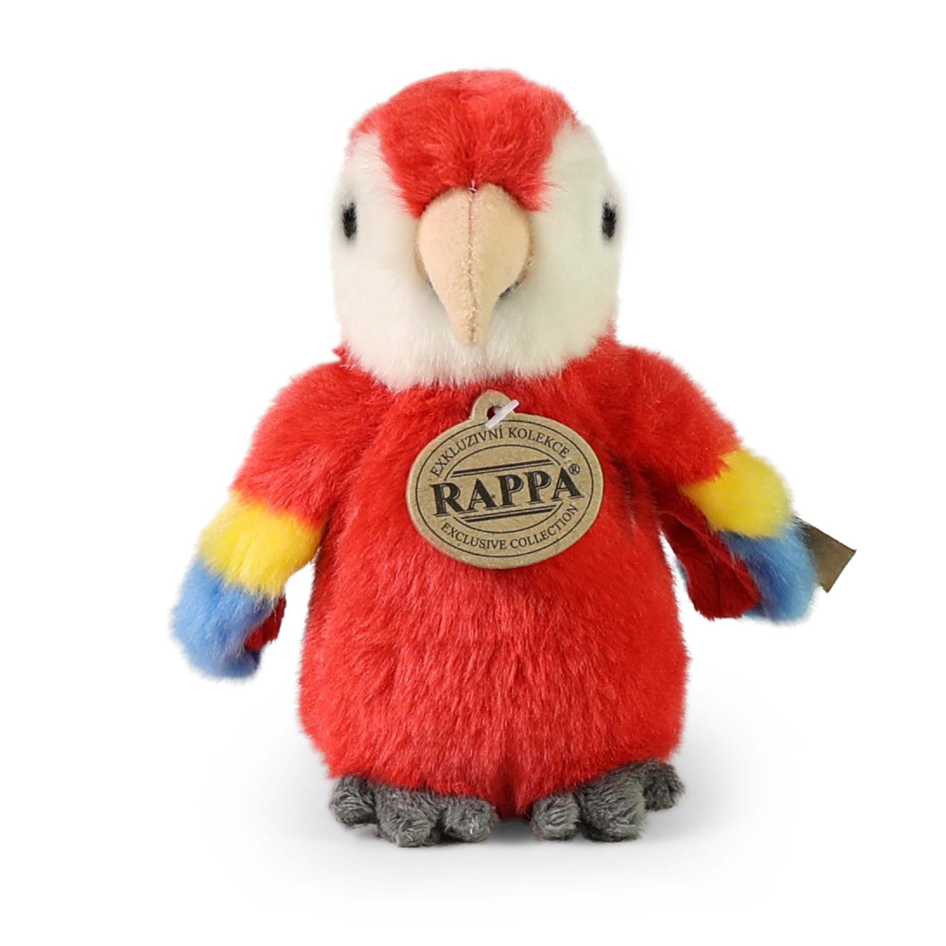 Plush red macaw 16 cm