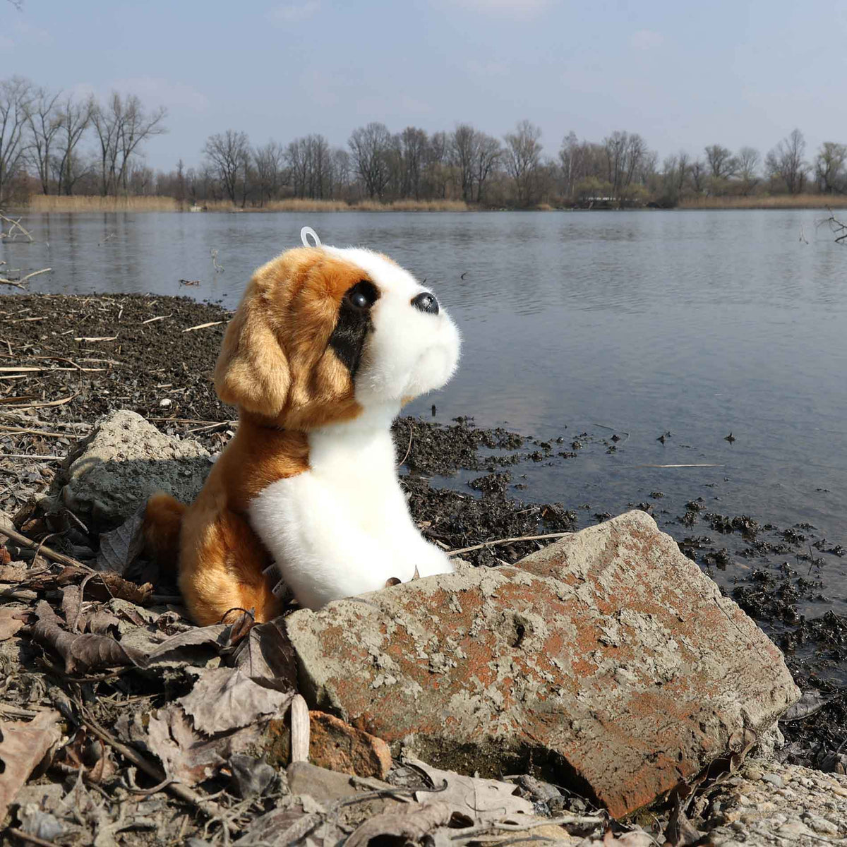 Plush dog St Bernard 20 cm eco-friendly