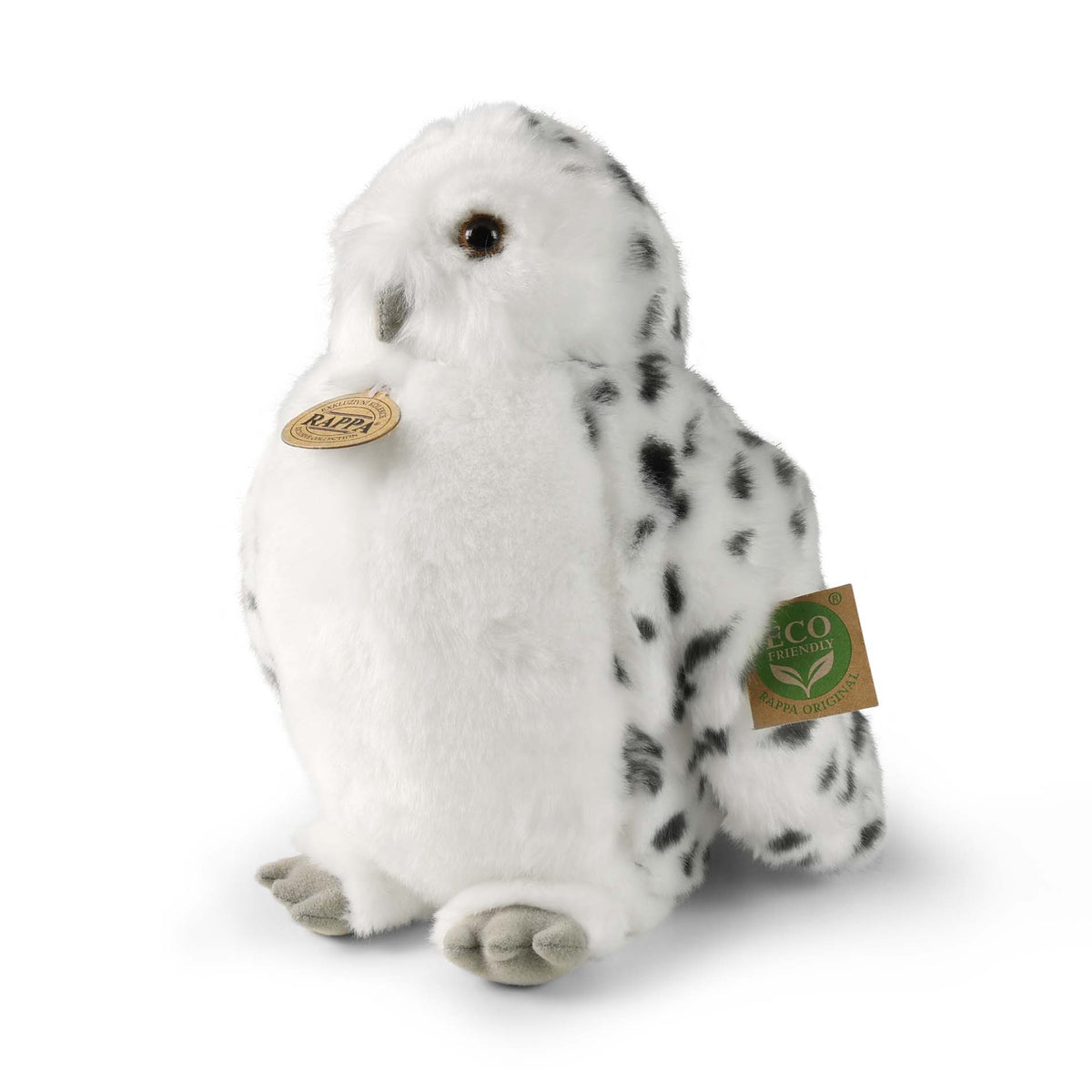 Snowy owl plush toy with rotating head 28 cm