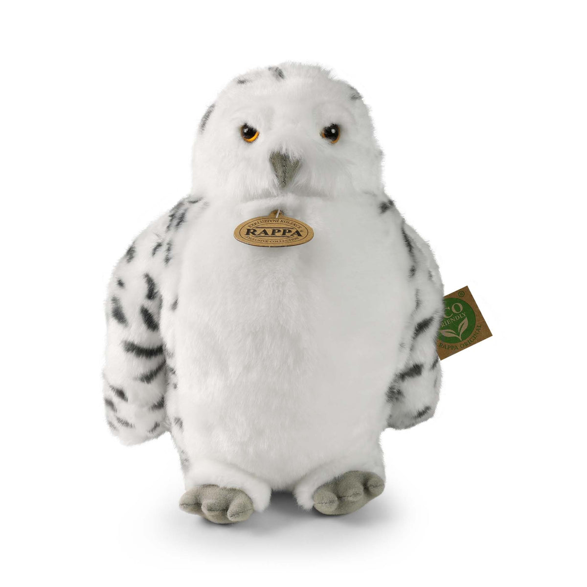 Snowy owl plush toy with rotating head 28 cm