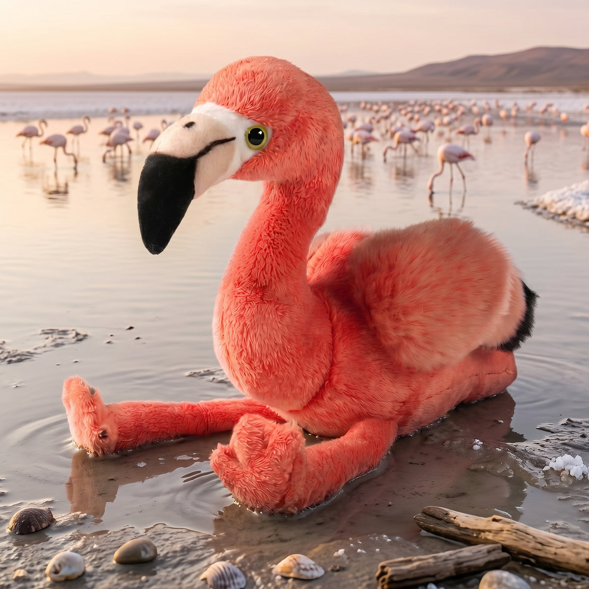 Eco-friendly plush flamingo 28 cm