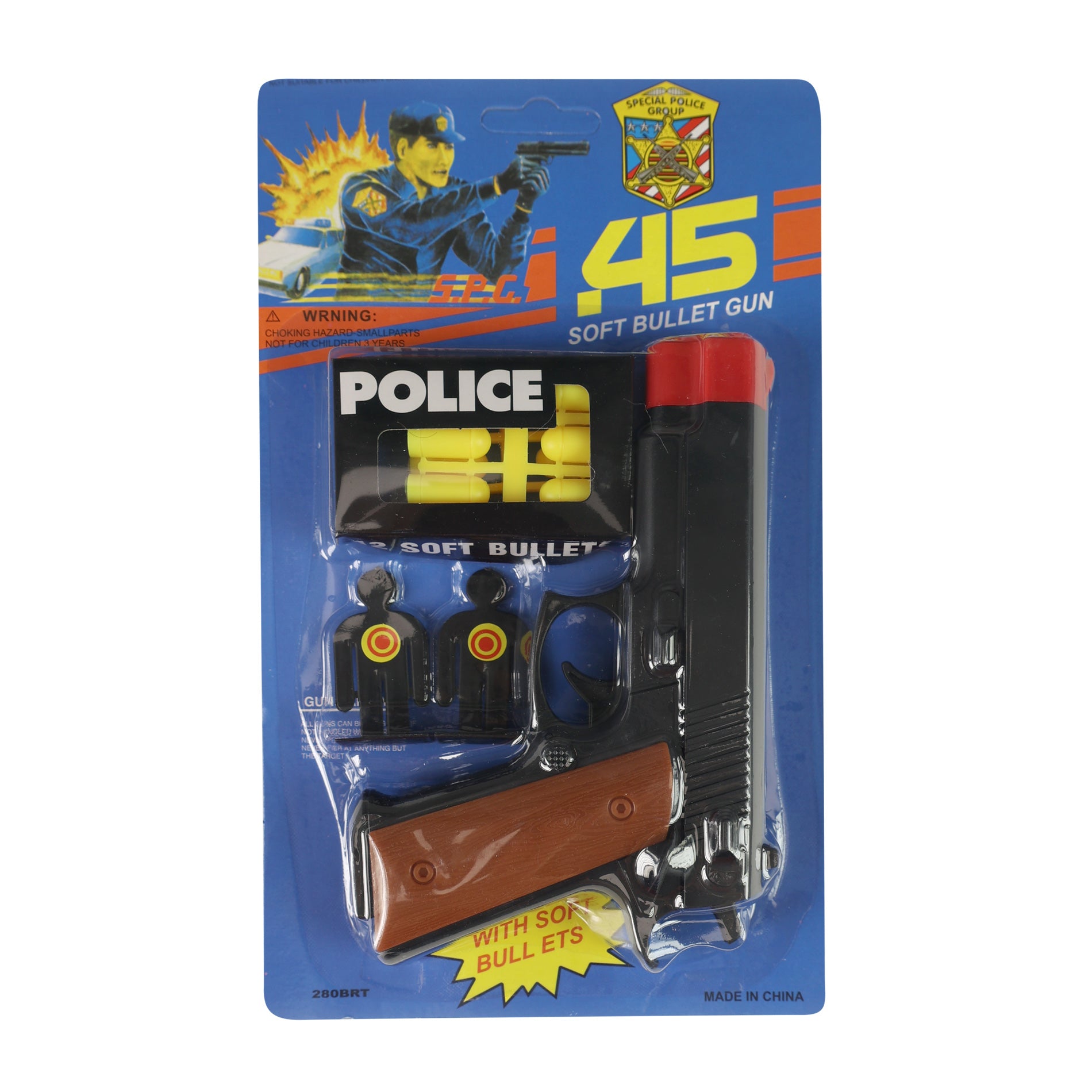 Police toy gun with targets and soft darts