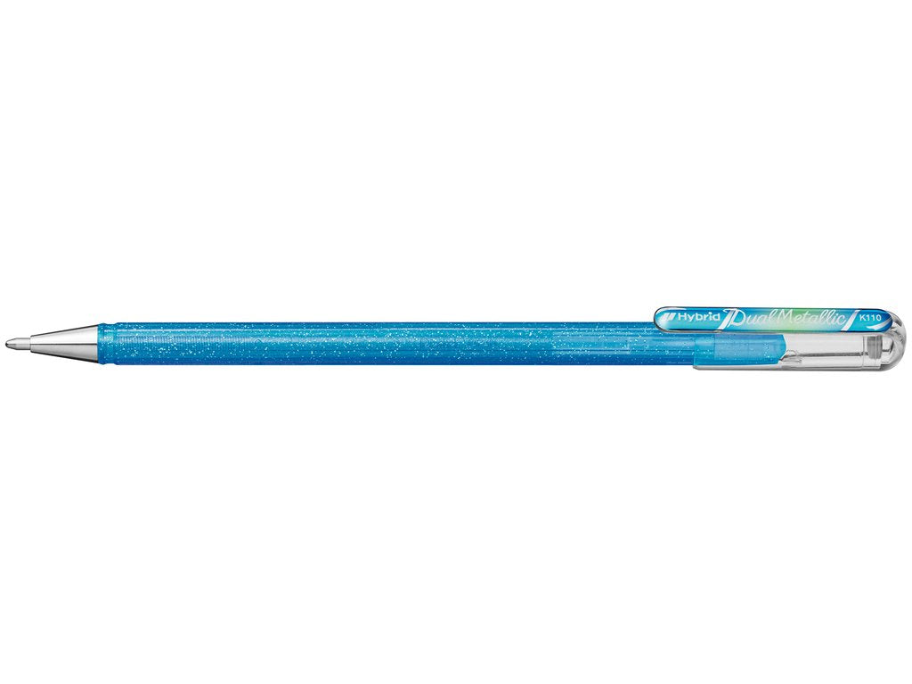 Pero gelové Pentel Hybrid Dual Metallic K110 - šedá/modrá 1mm