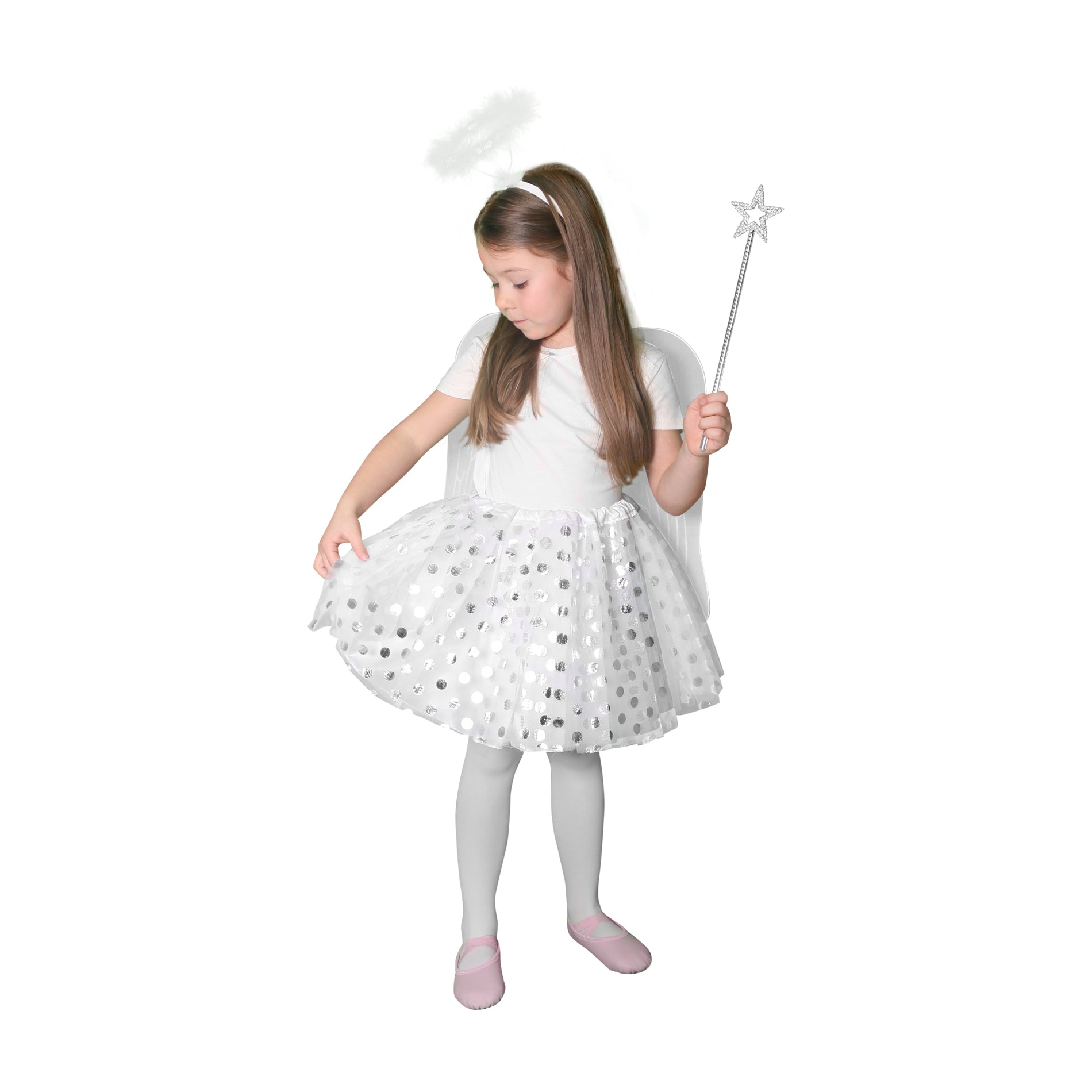 Children's angel tutu costume with wings and accessories
