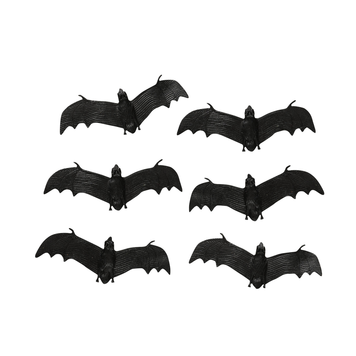 Rubber bat decorations 6 pcs