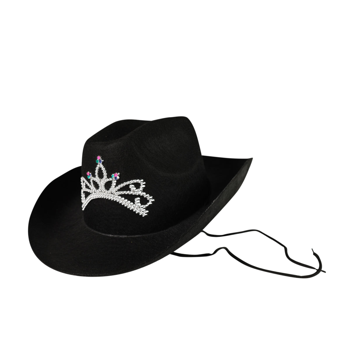 Black women's cowboy hat with silver crown