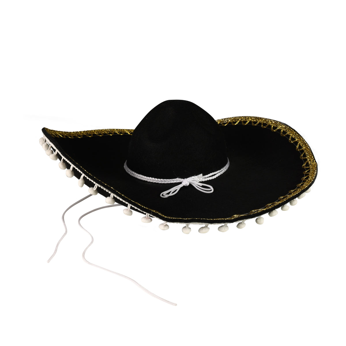 Black Mexican sombrero hat for adults